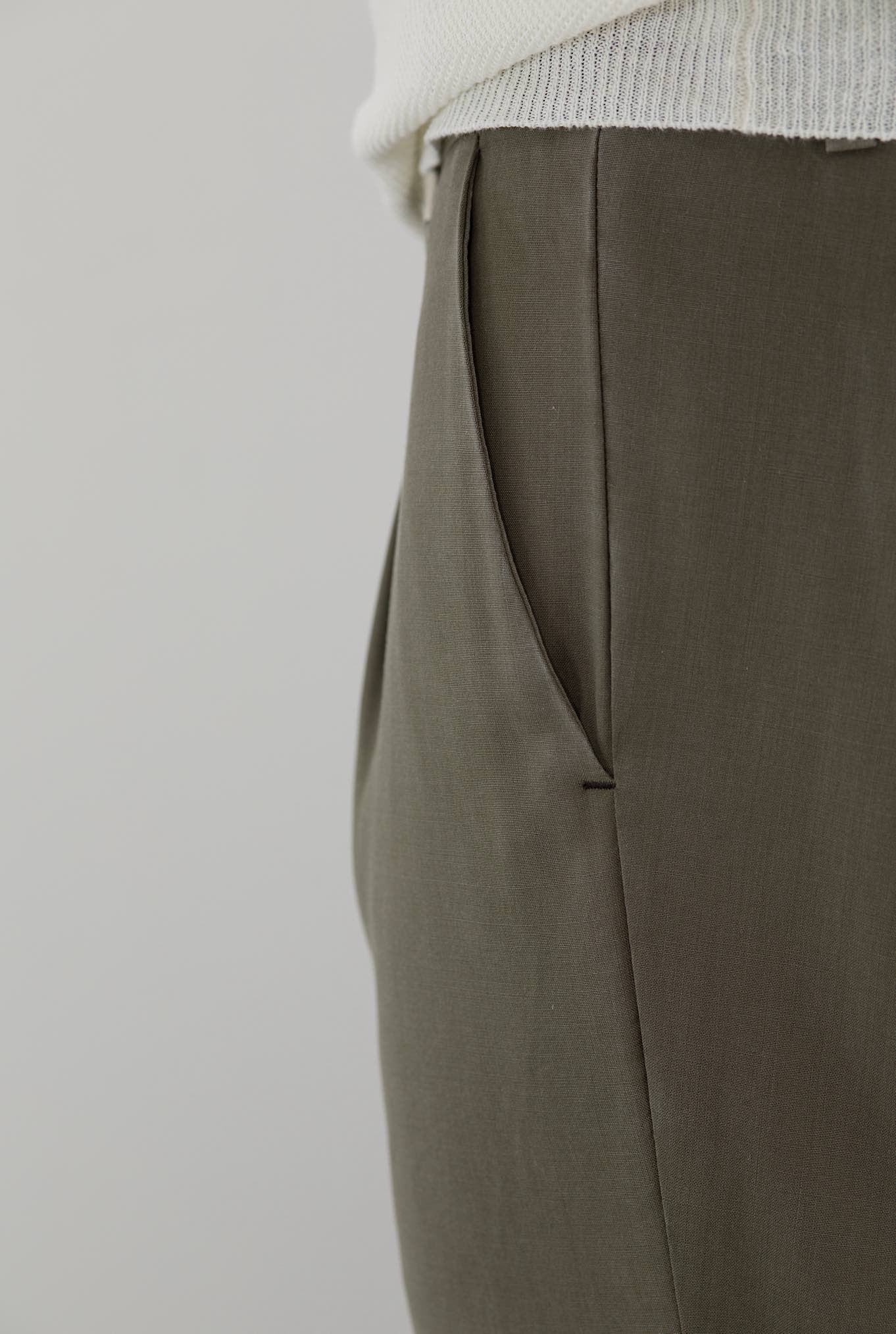 MYTHS Pantaloni Fresco Lana con Pinces Verde Salvia - Guarino Store