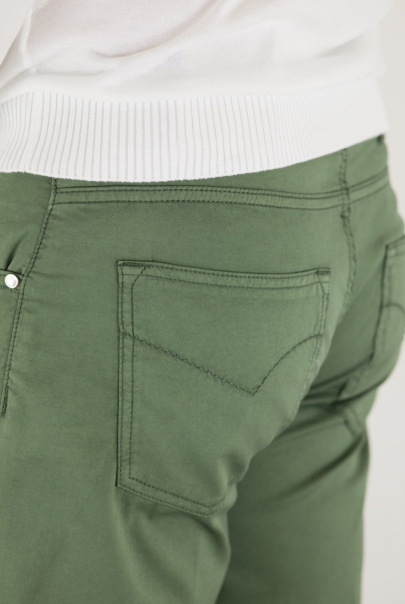 PESCAROLO Pantaloni 5 Tasche mod. Nerano Cotone Seta Verdi - Guarino Store