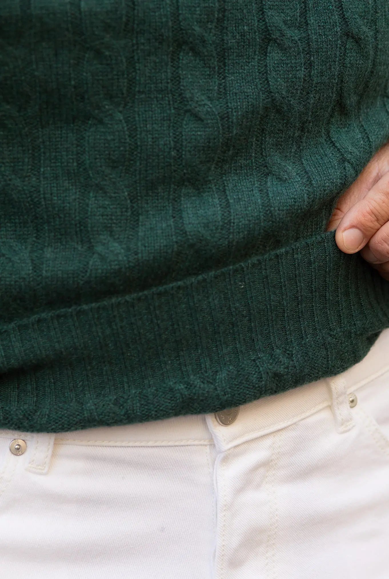 Dolcevita a Trecce in Cashmere Verde - Guarino Store