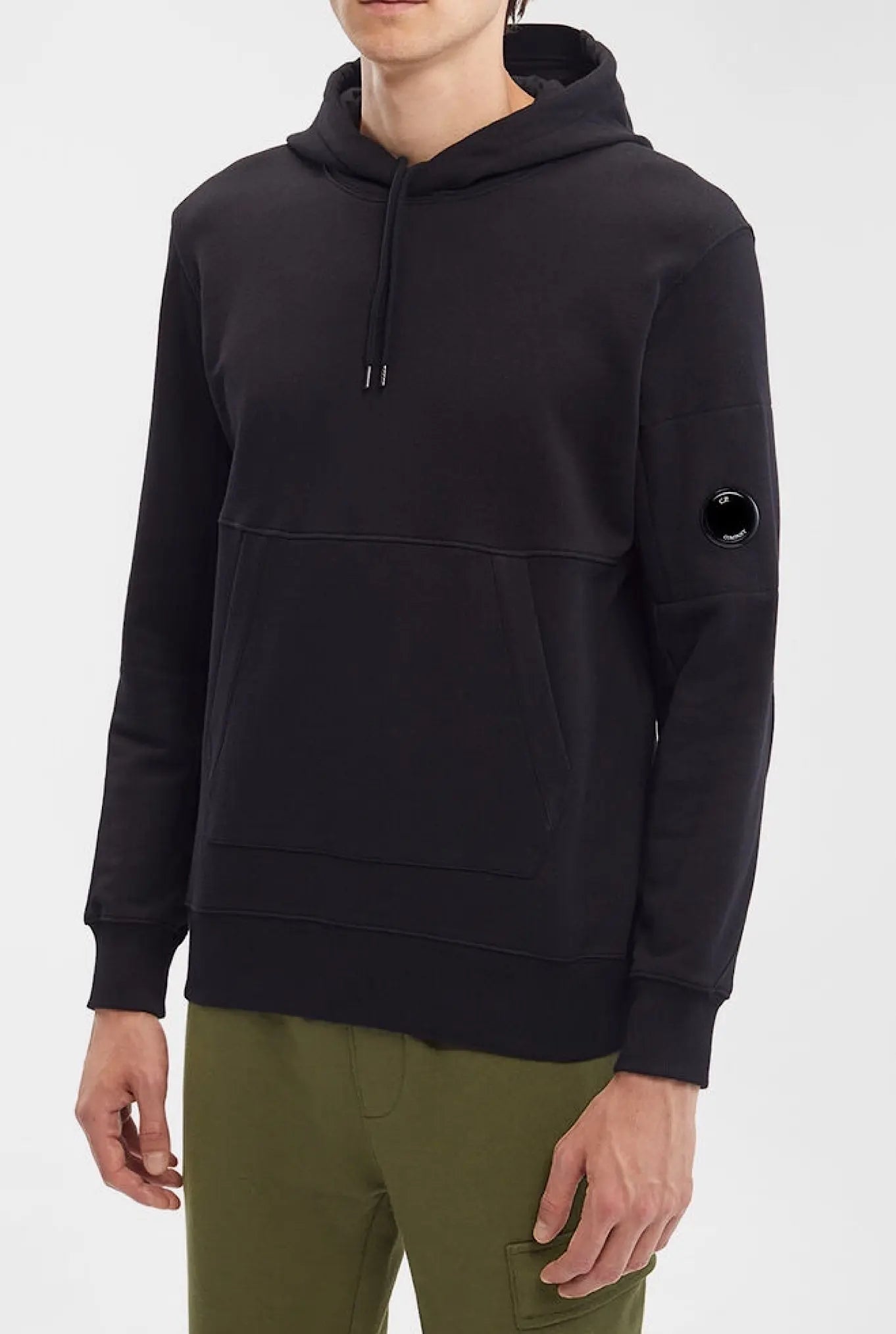 Felpa Cappuccio Fleece Hoodie Nera - Guarino Store