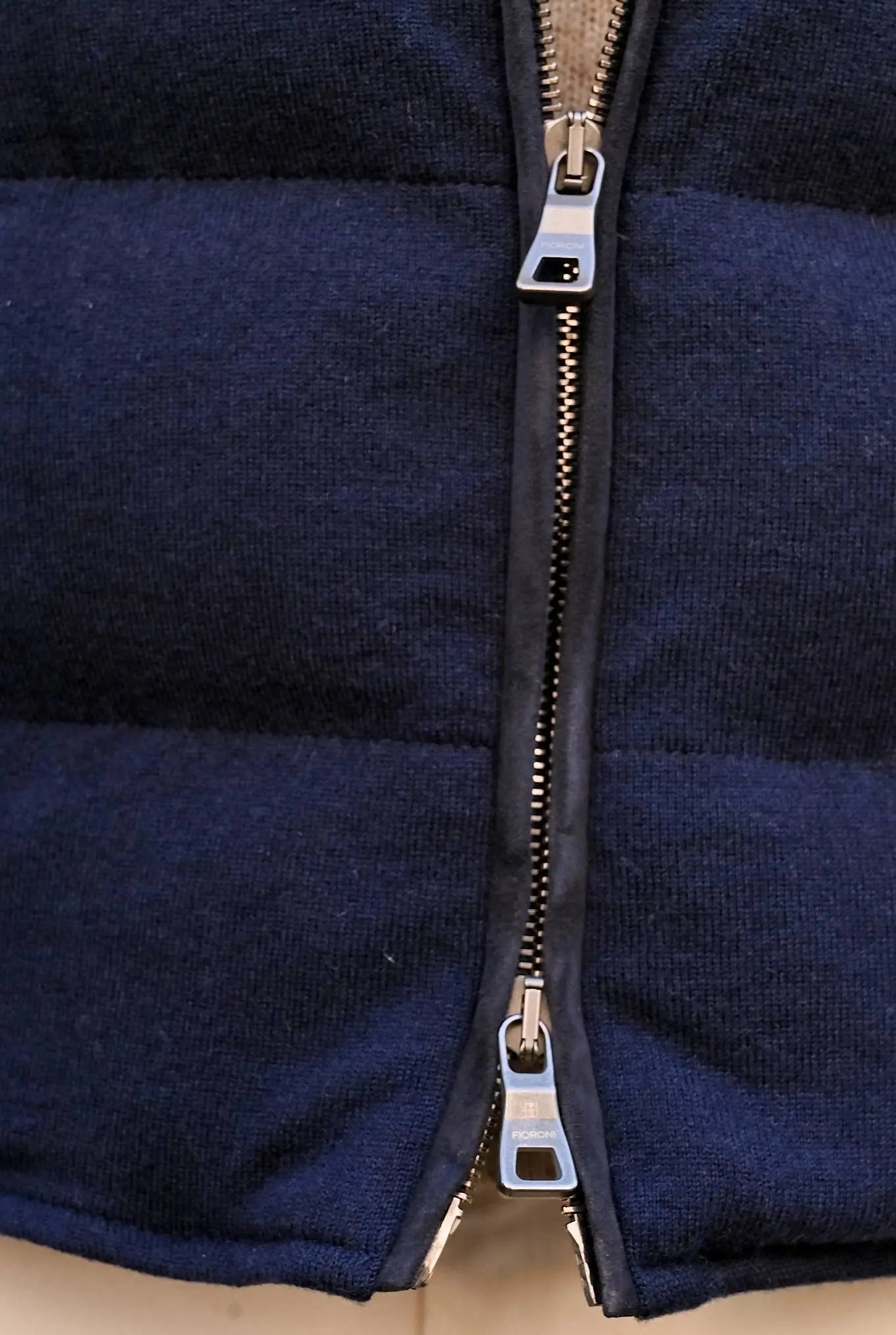 Piumino in Cashmere Cappuccio Blu - Guarino Store