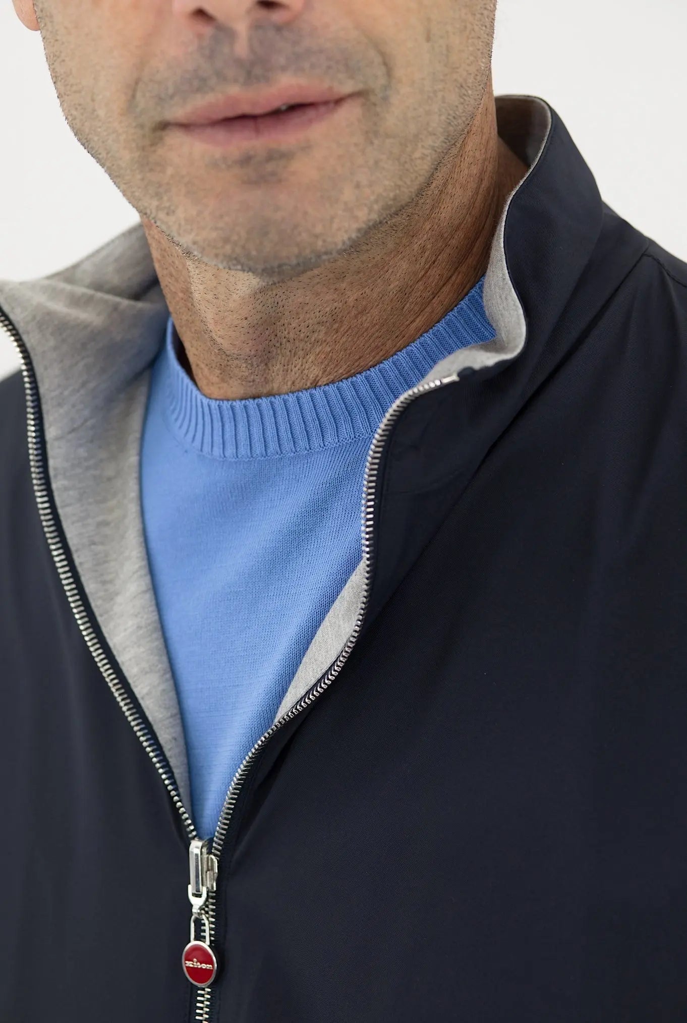 KITON Giubbino Reversibile Blu/Grigio chiaro - Guarino Store