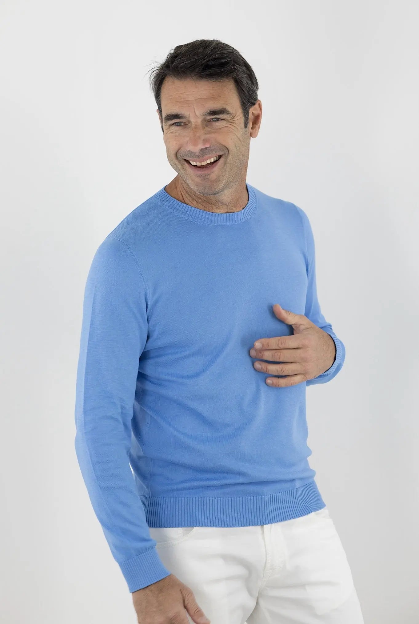 MALO Girocollo Cotone Super Soft Azzurro - Guarino Store