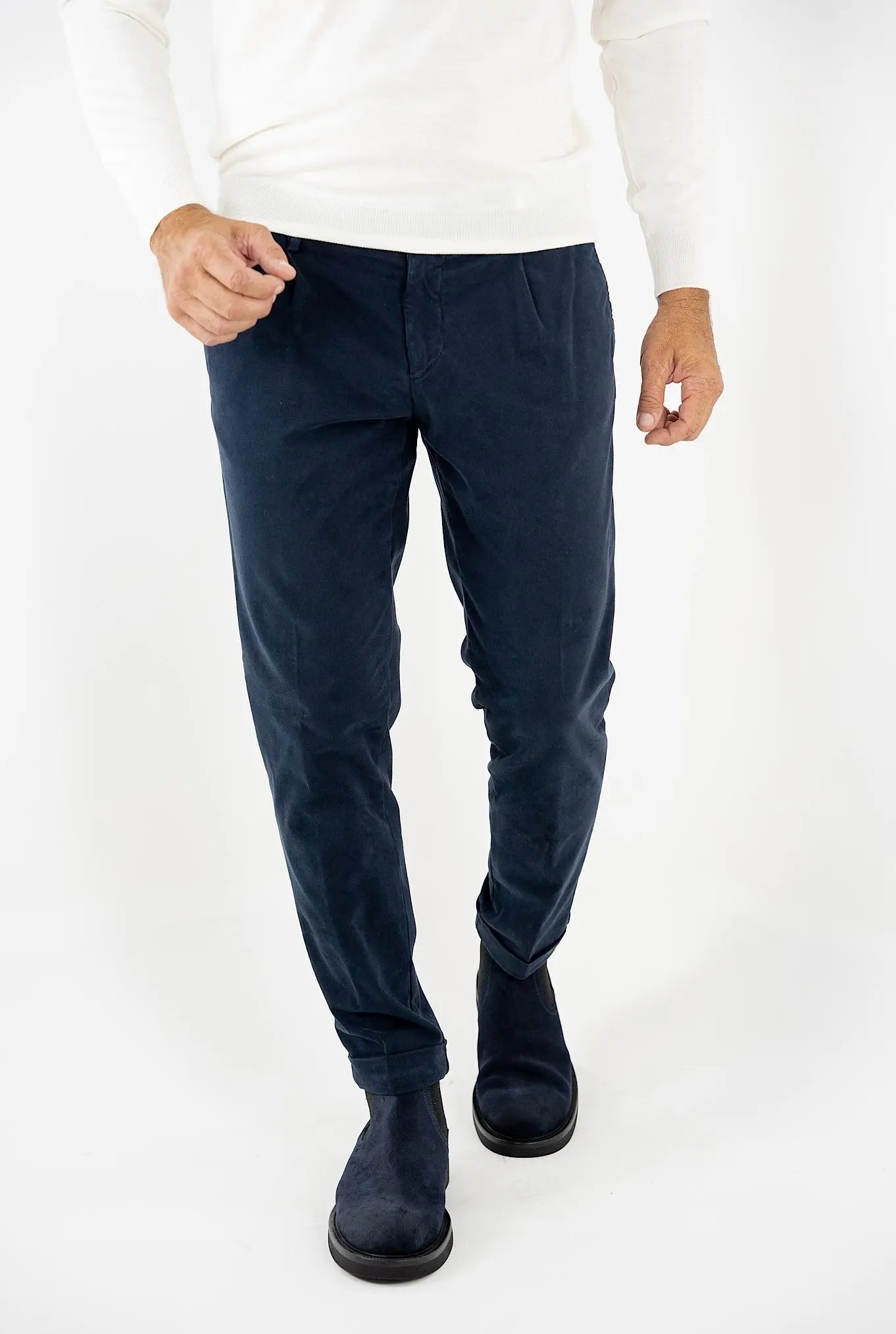 Pantaloni Fustagno Lavato Blu - Guarino Store