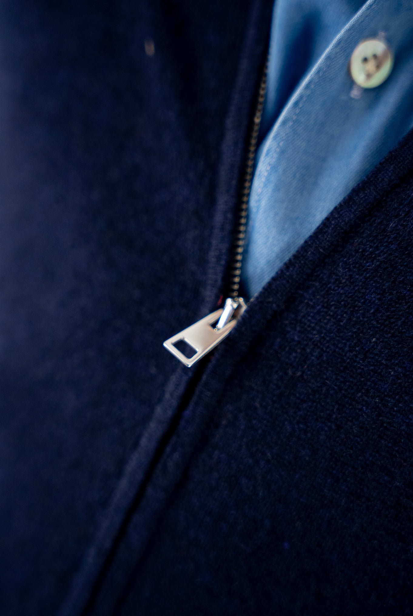 Pullover Full Zip Cashmere Blu - Guarino Store