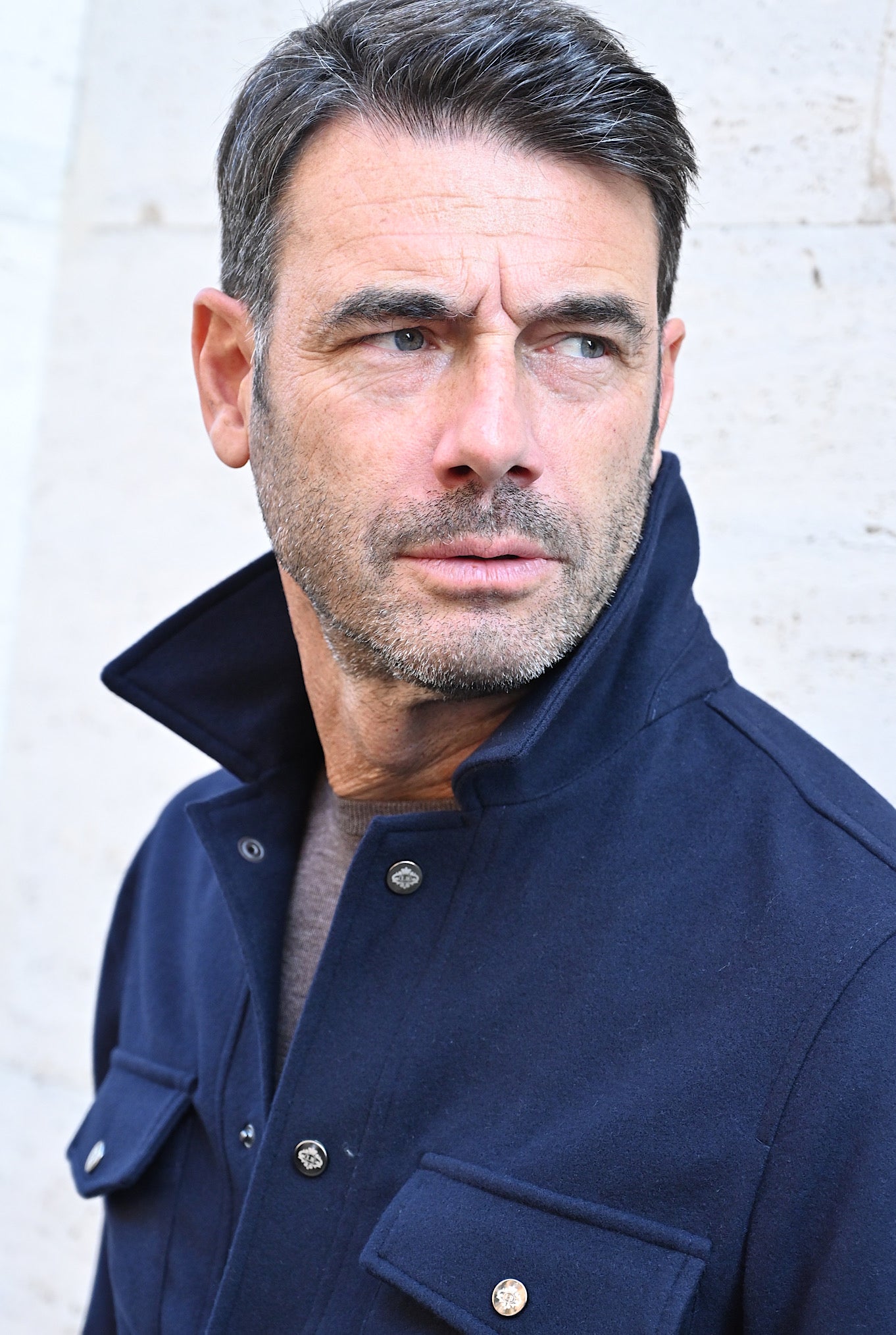 Overshirt Lana Super 180's Blu Navy - Guarino Store