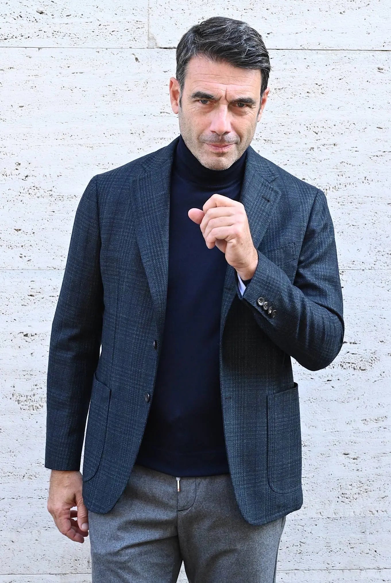 Giacca Galles Lana Seta Verde - Guarino Store