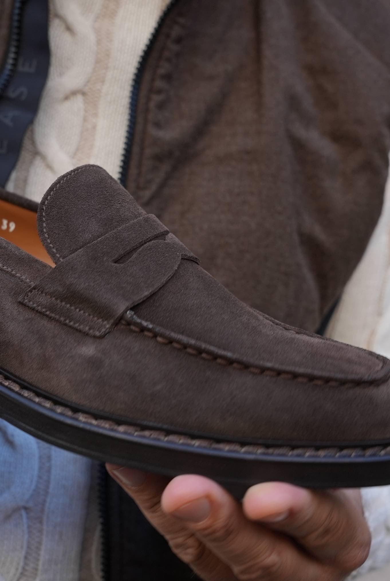 Mocassini in Suede Testa di Moro - Guarino Store