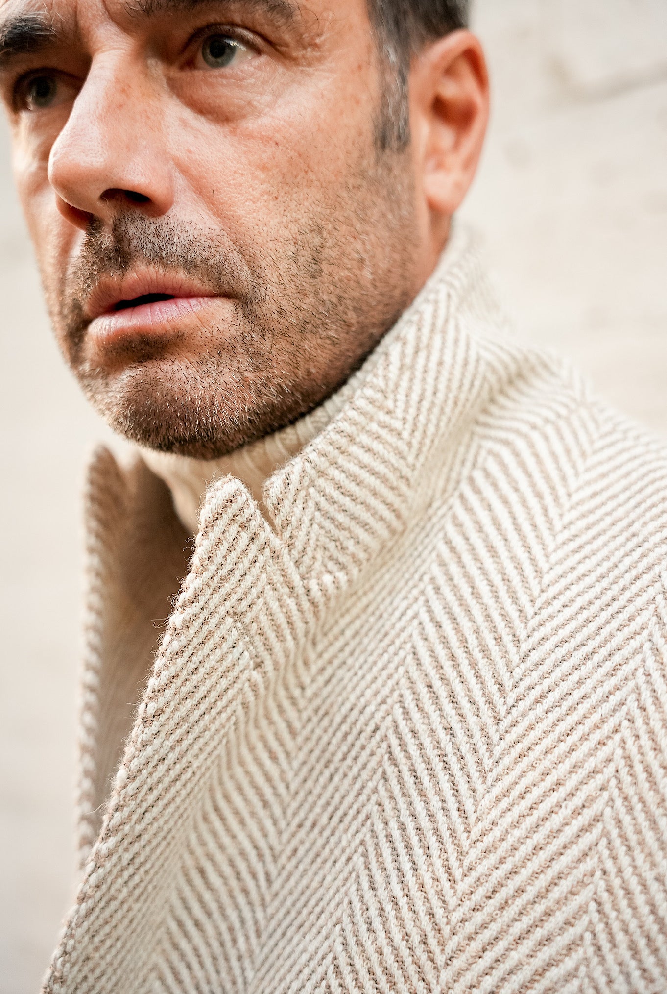 Soprabito Doppiopetto Alpaca e Lana Panna - Guarino Store