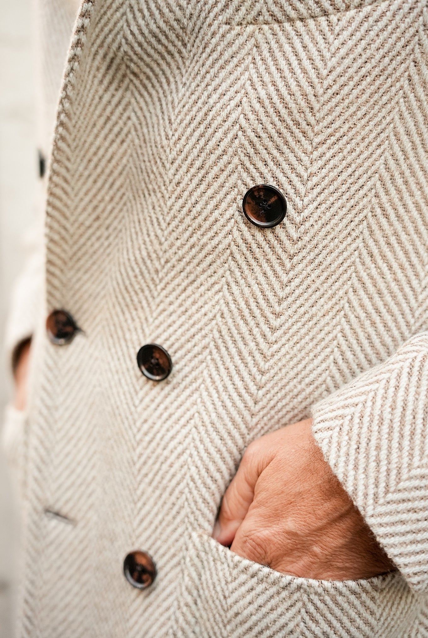 Soprabito Doppiopetto Alpaca e Lana Panna - Guarino Store