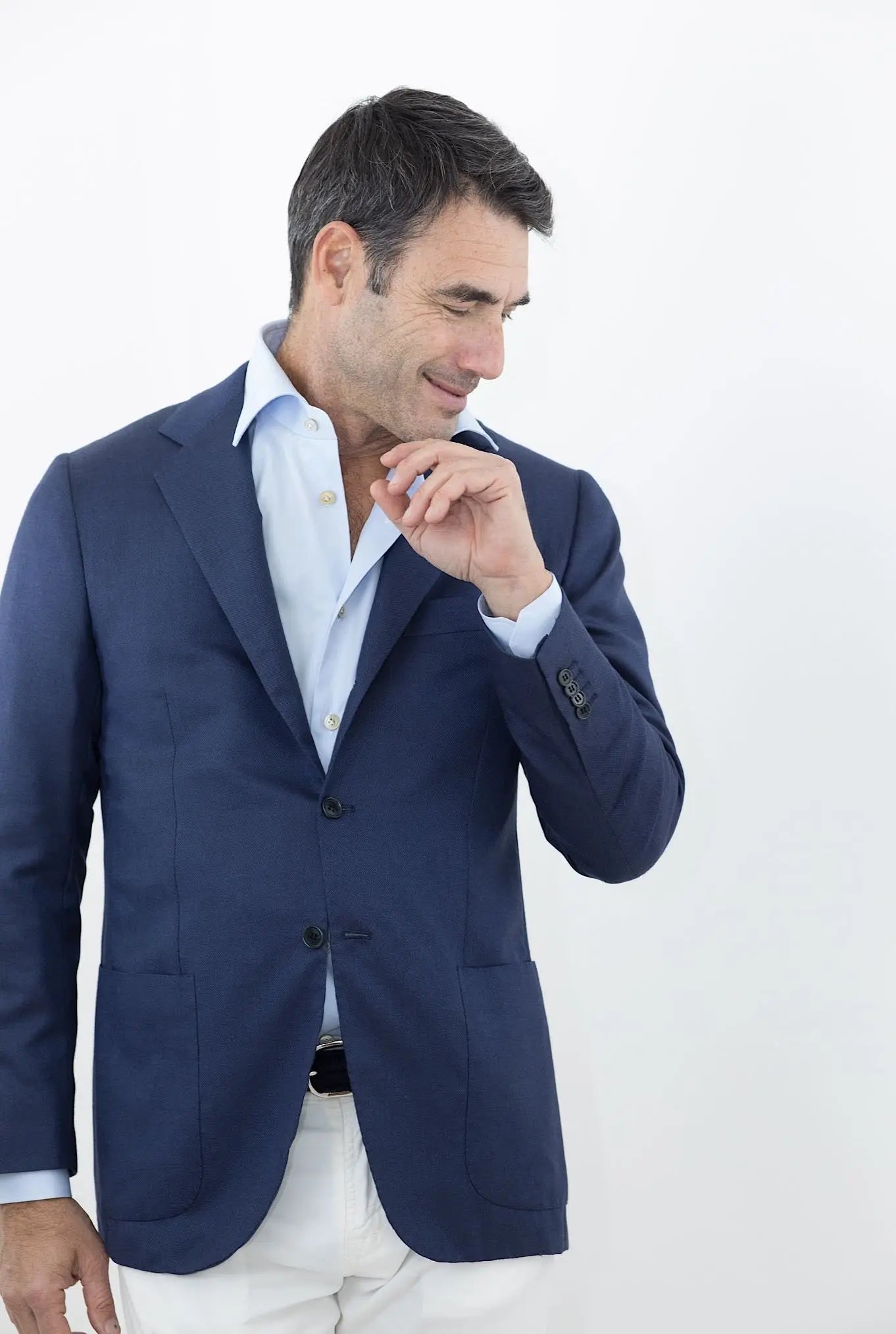 KITON Giacca Cashmere e Seta Blu - Guarino Store