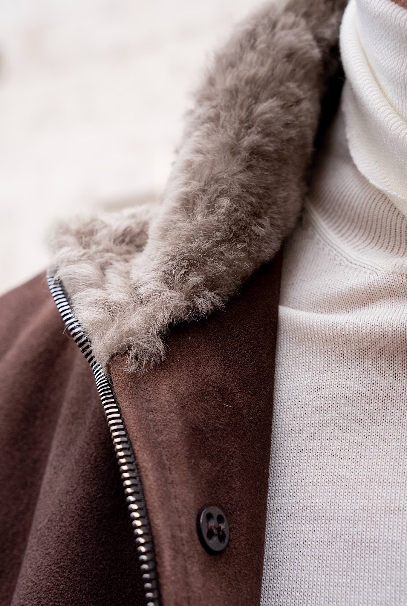 Giubbino in Suede Marrone - Guarino Store