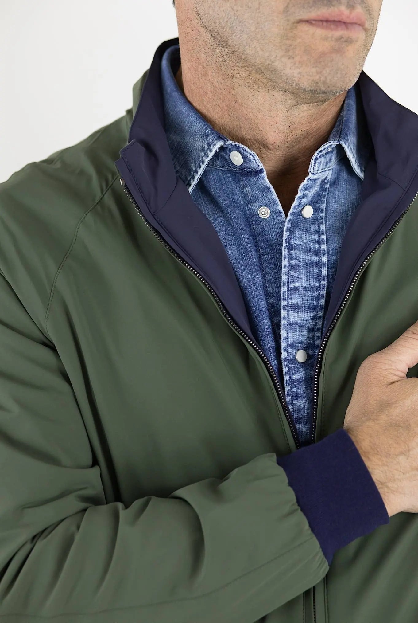 KIRED Giubbino Reversibile Blu/Verde Militare - Guarino Store