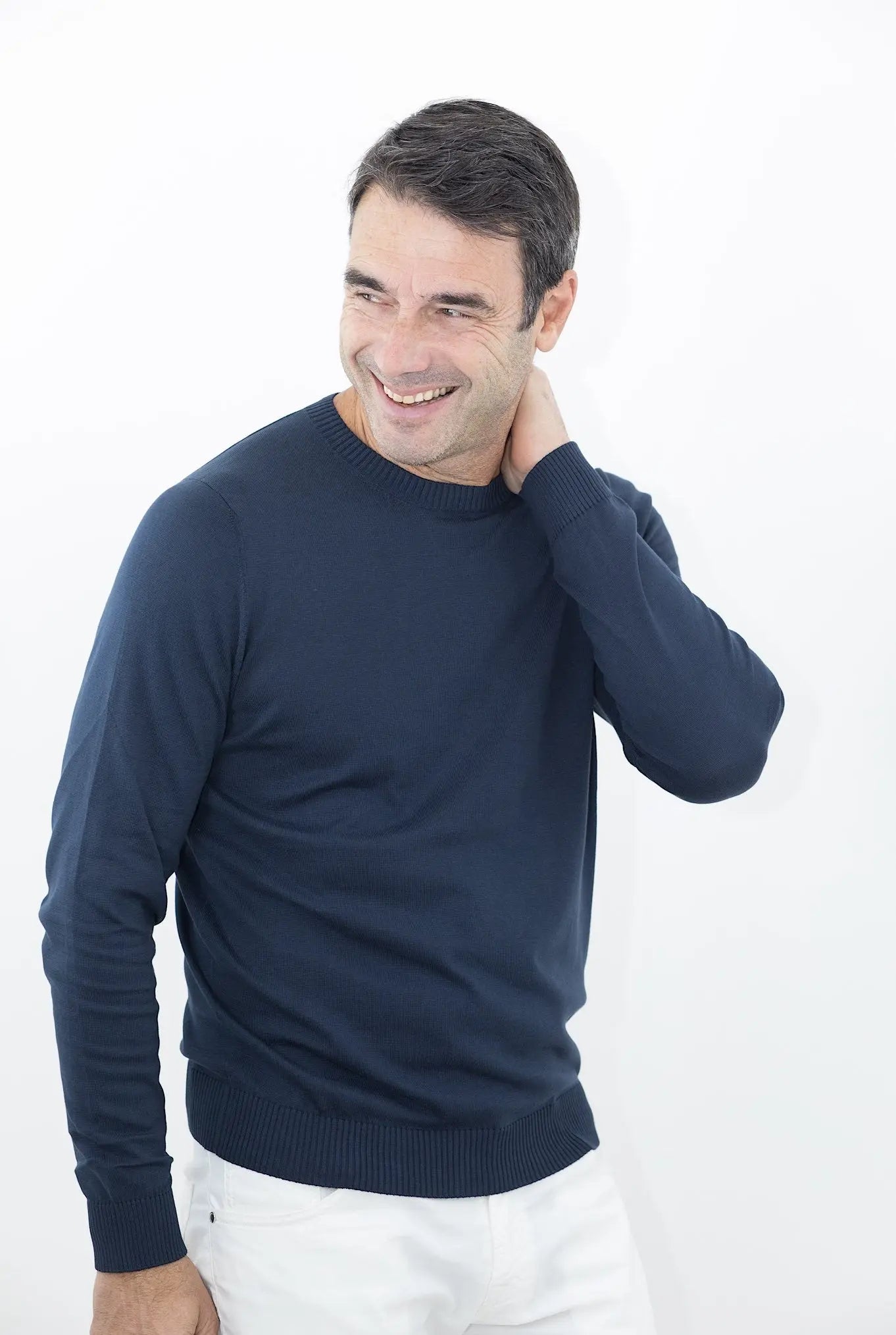 MALO Girocollo Cotone Super Soft Blu Scuro - Guarino Store