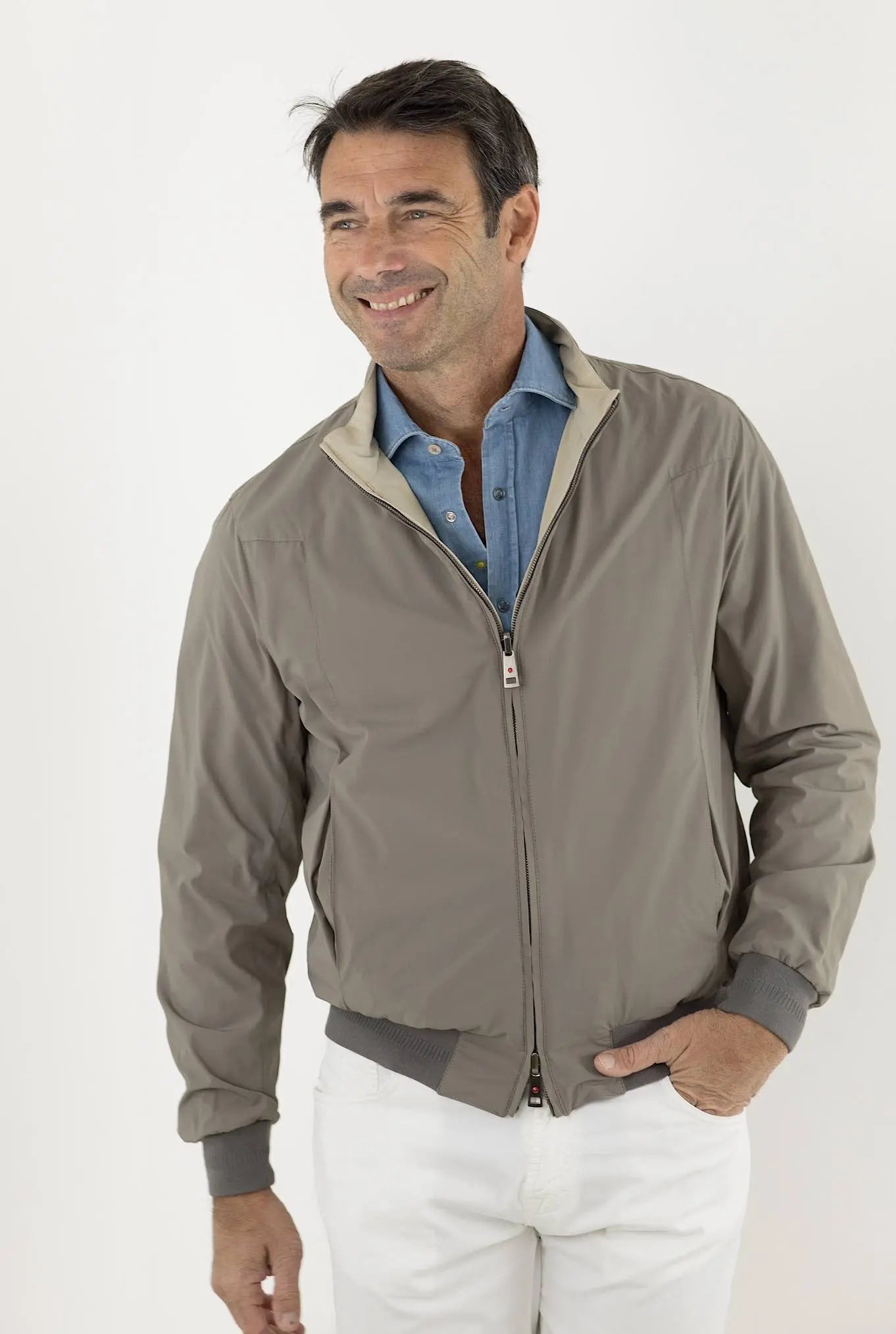 KIRED Giubbino Reversibile Tortora e Beige - Guarino Store
