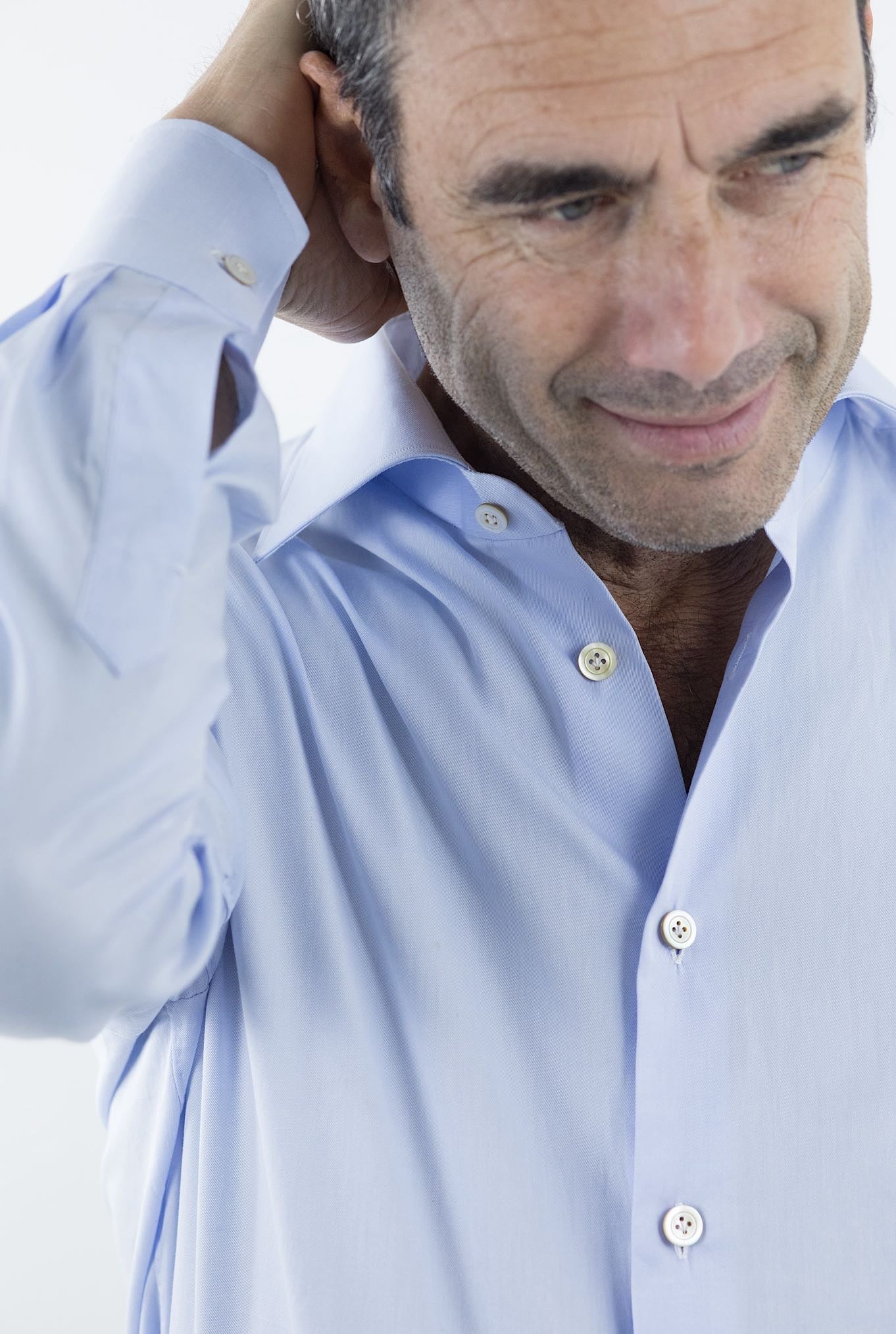 KITON Camicia Twill Cotone Celeste - Guarino Store