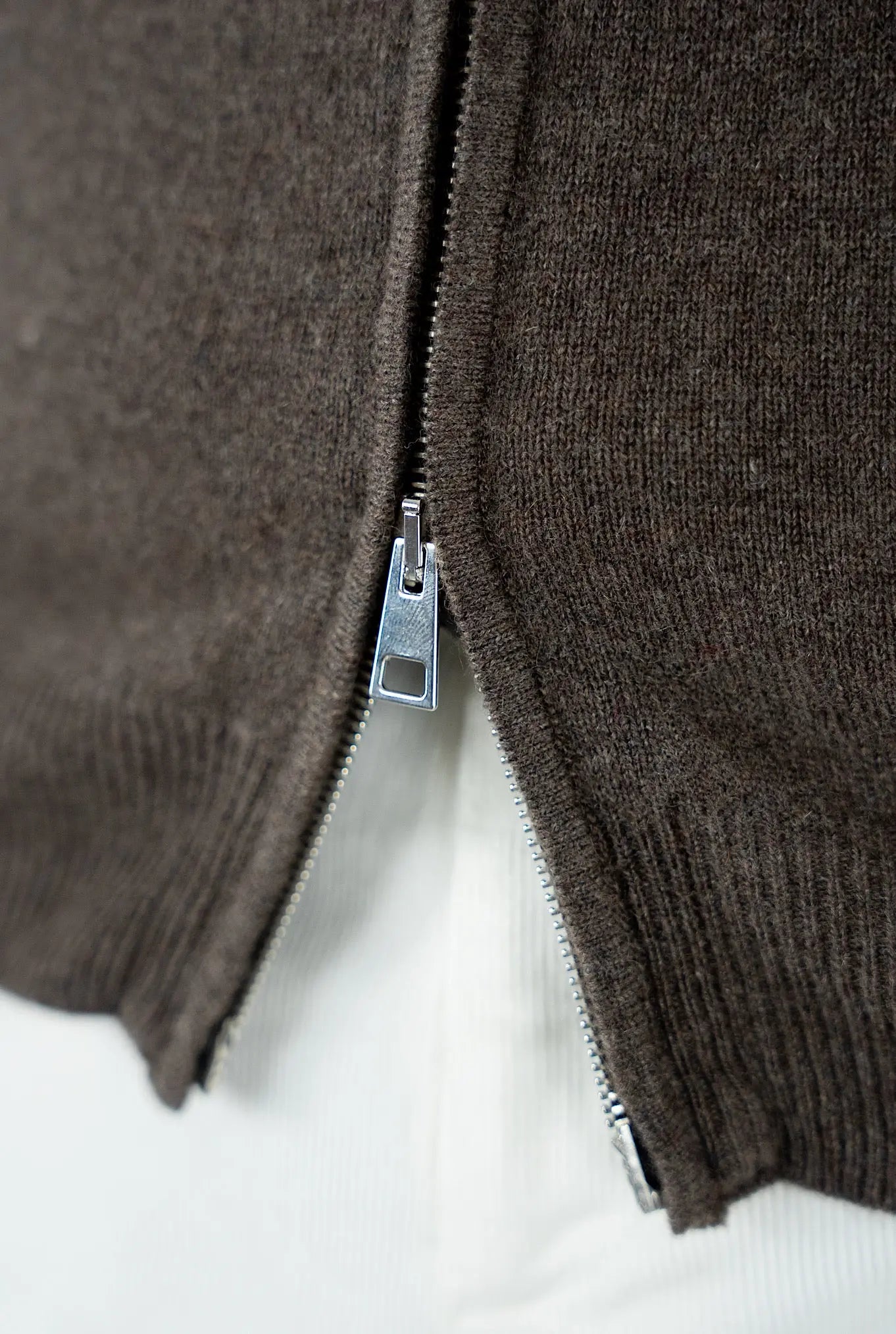 Pullover Full Zip Cashmere Marrone - Guarino Store