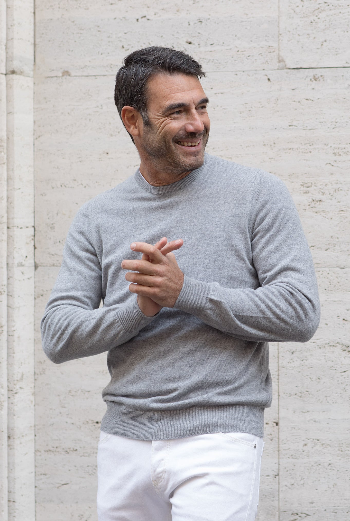 Girocollo Argentina Cashmere Grigio Chiaro - Guarino Store