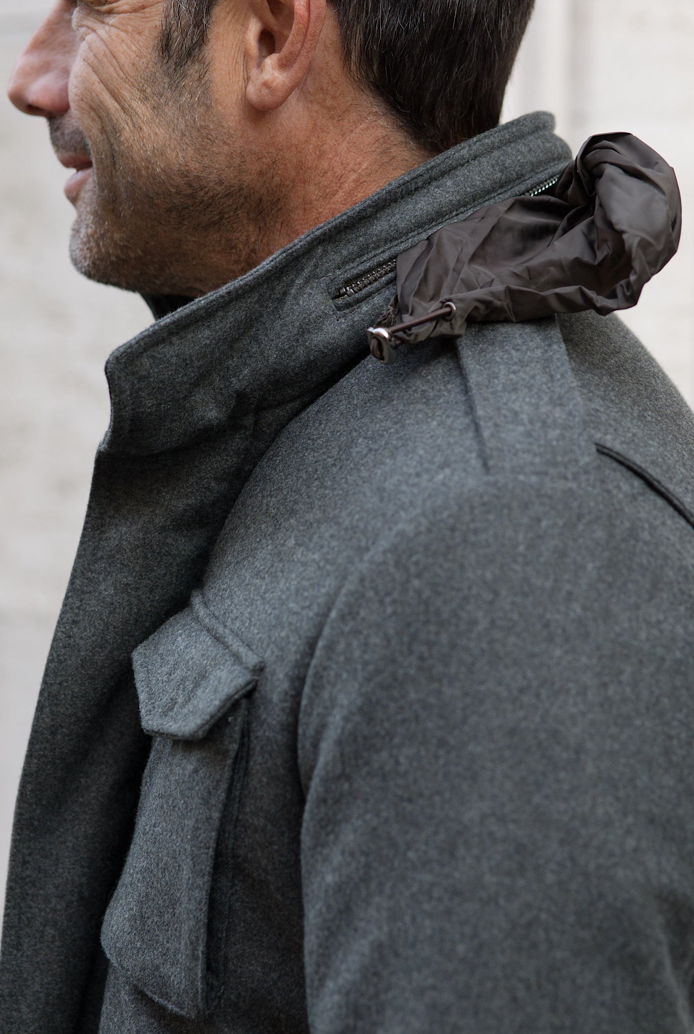 Field Jacket Tessuto Vitale Barberis Canonico Verde - Guarino Store