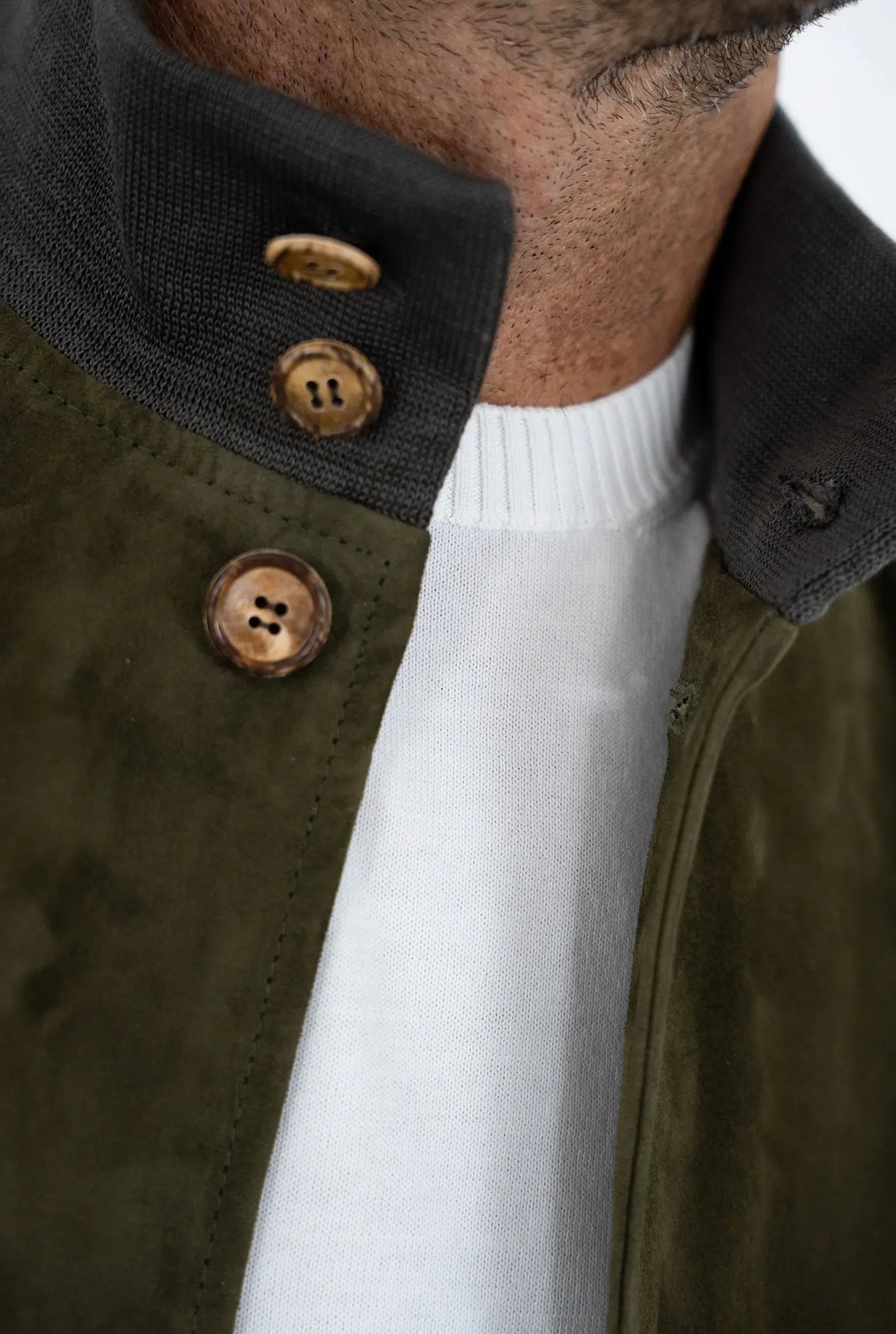 STEWART Giubbino in Suede Verde Prato - Guarino Store