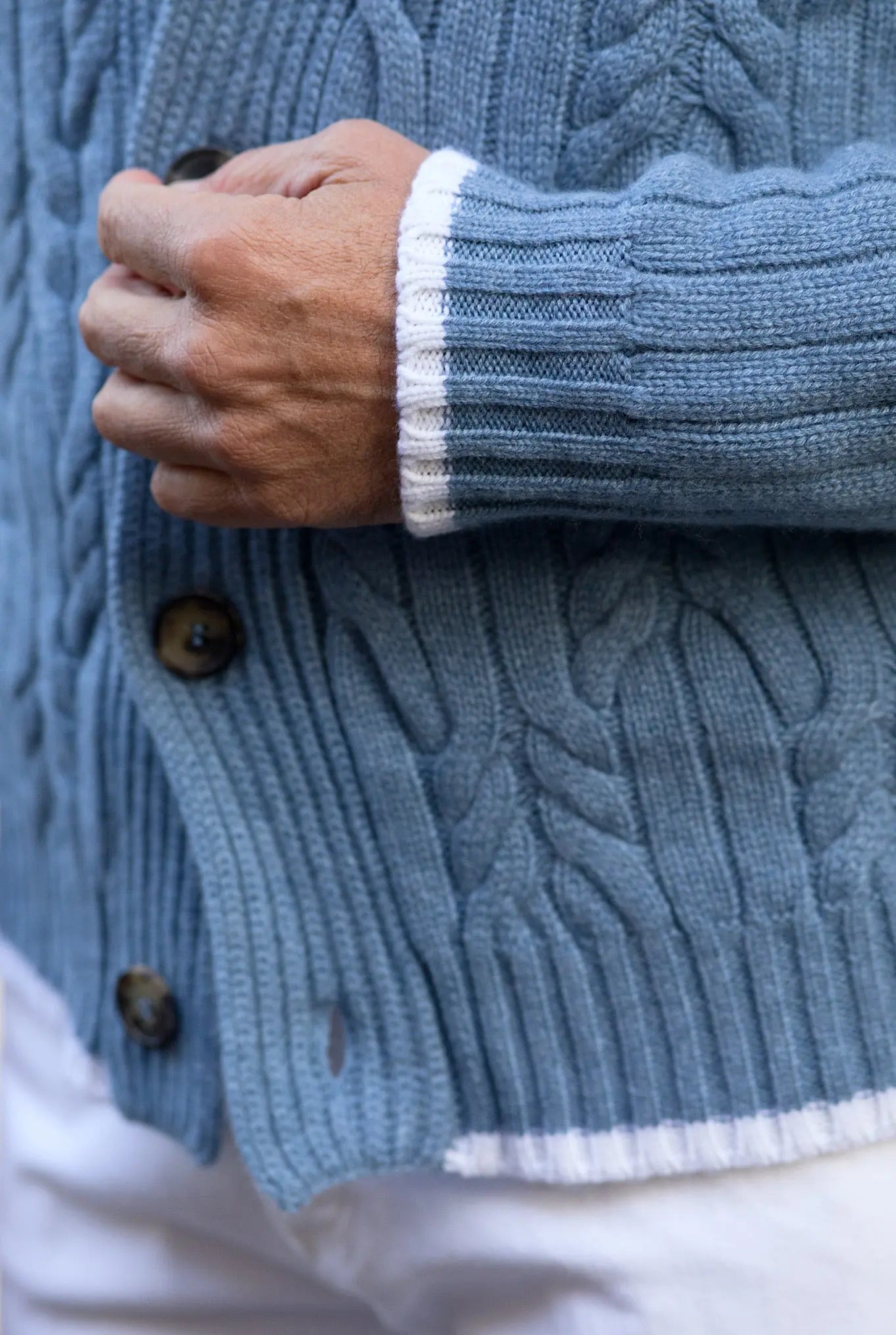 Cardigan Cashmere Azzurro - Guarino Store