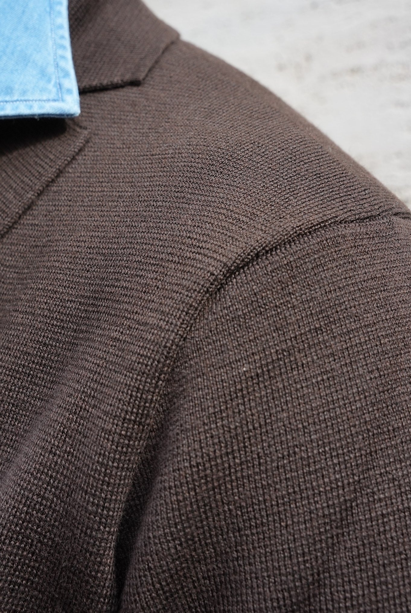 HINDUSTRIE Giacca Doppiopetto in Maglia Jersey Lana Testa di Moro - Guarino Store