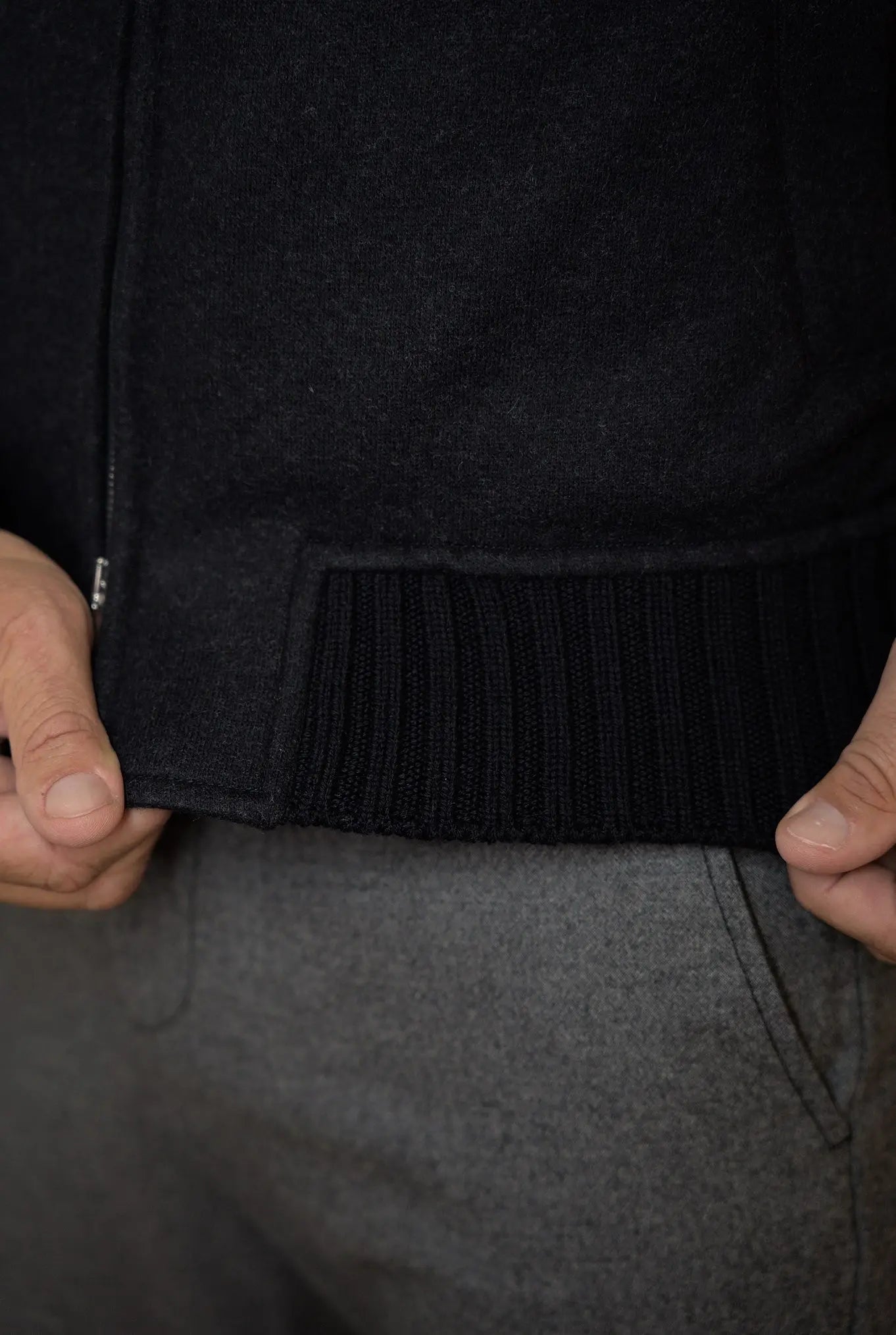 Giubbino in Cashmere con Cappuccio Staccabile Blu - Guarino Store