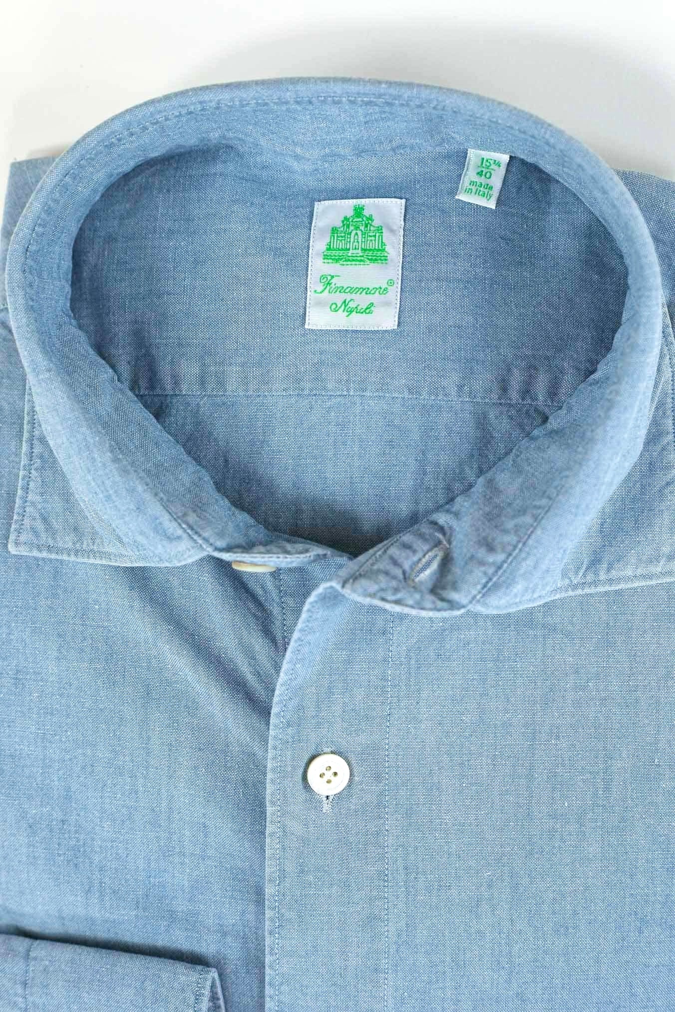 Camicia "Tokyo" Slim Denim Chambray FINAMORE