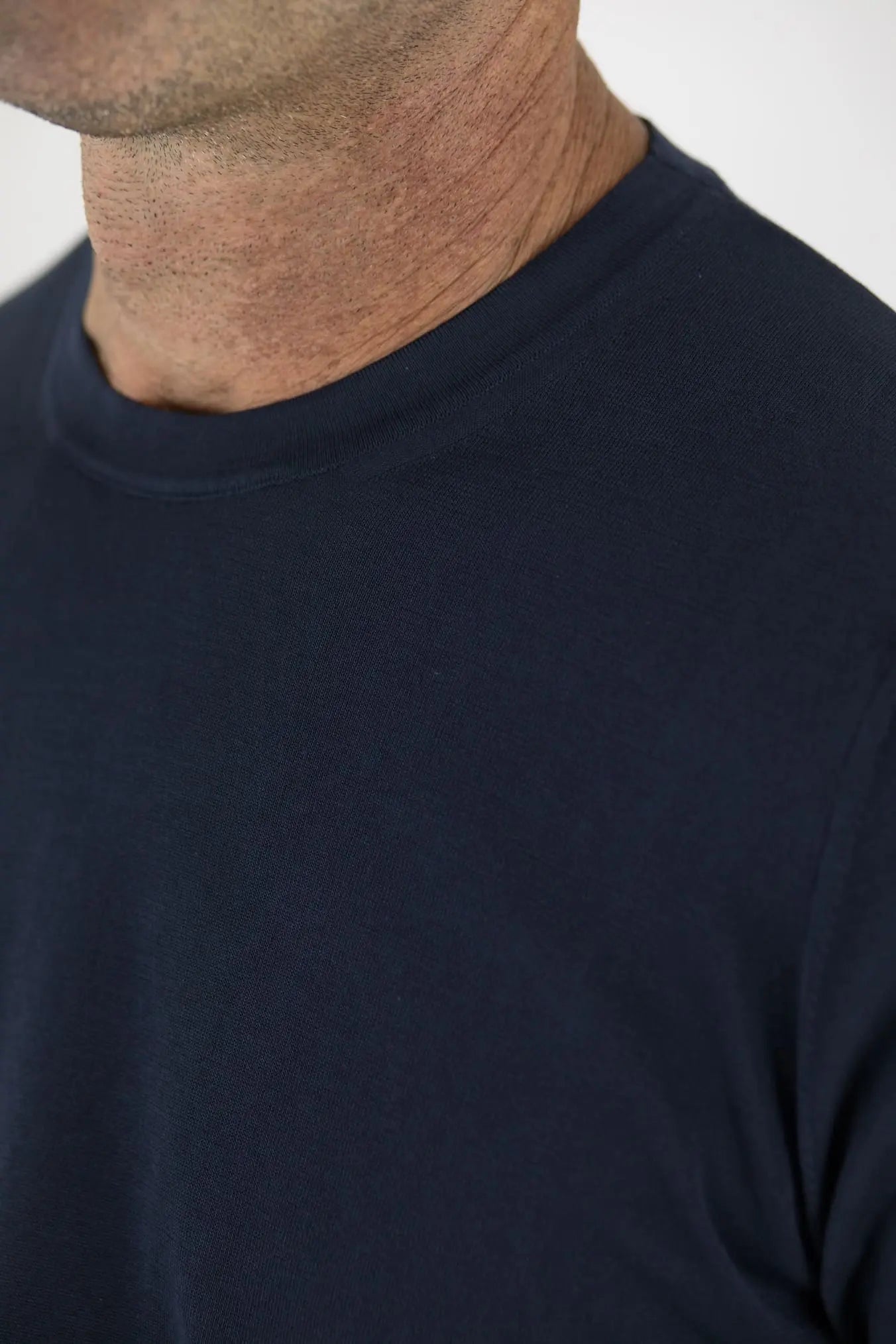 DRUMOHR Girocollo MM Cotone Crepe Frosted Blu Scuro - Guarino Store