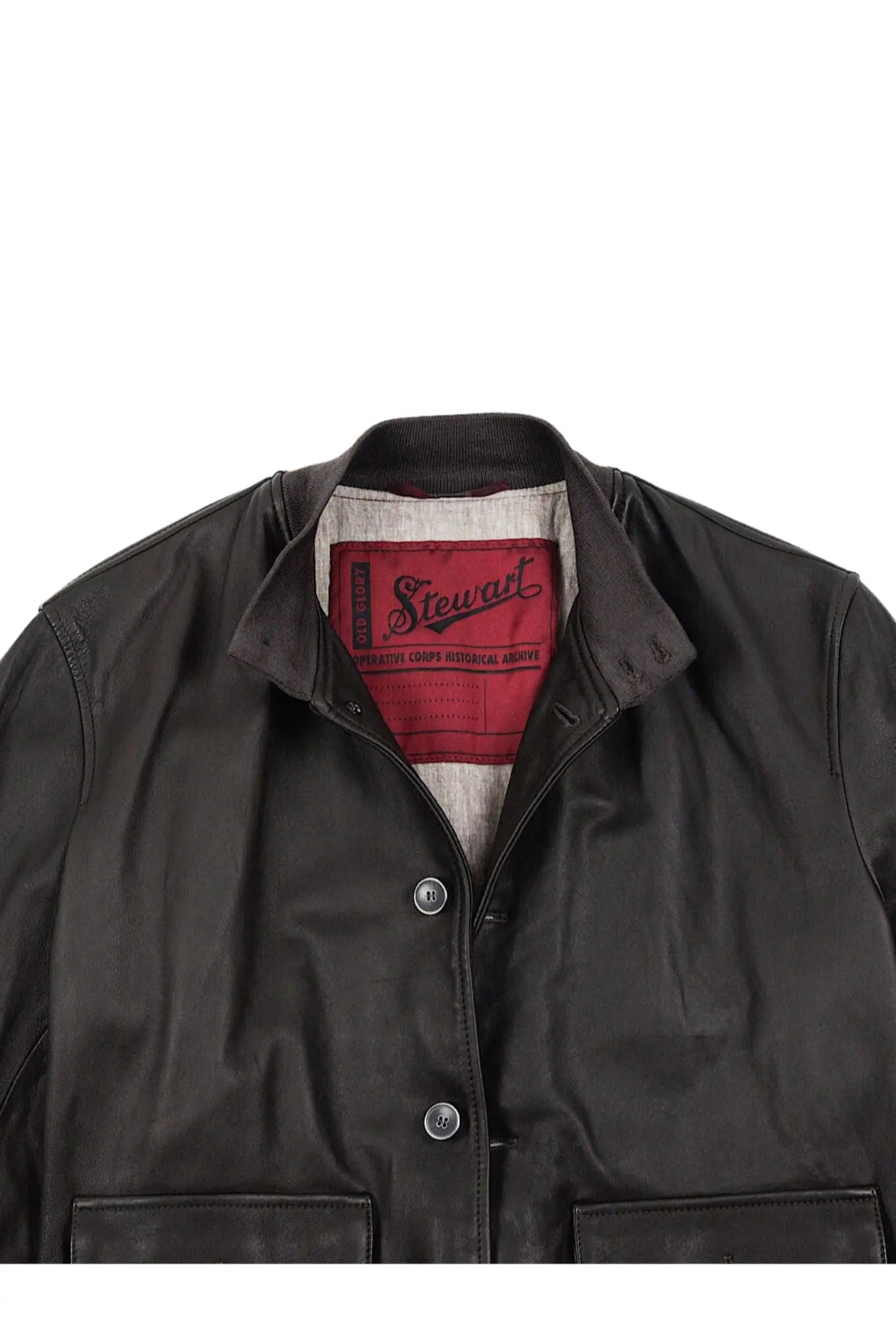 STEWART Giubbino Pelle Random testa di moro - Guarino Store