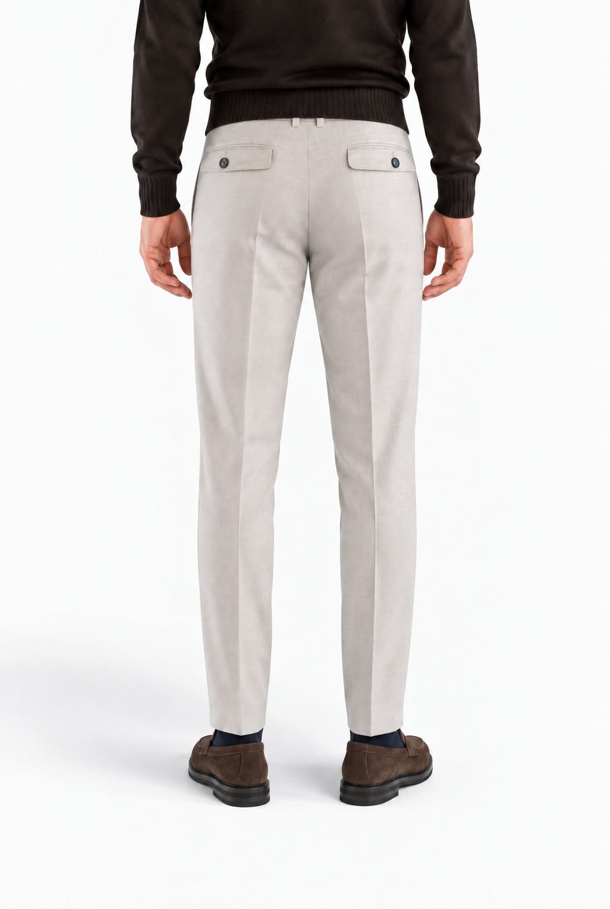 Pantaloni "Edge" Rebel Fit Twill Lana Beige PT
