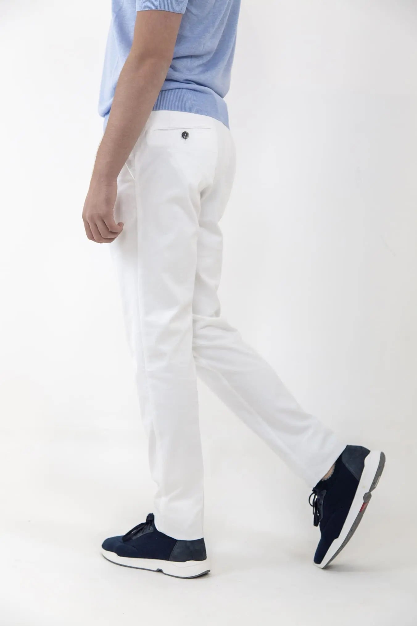 PT Pantaloni in Twill Cotone Lyocell Bianchi - Guarino Store