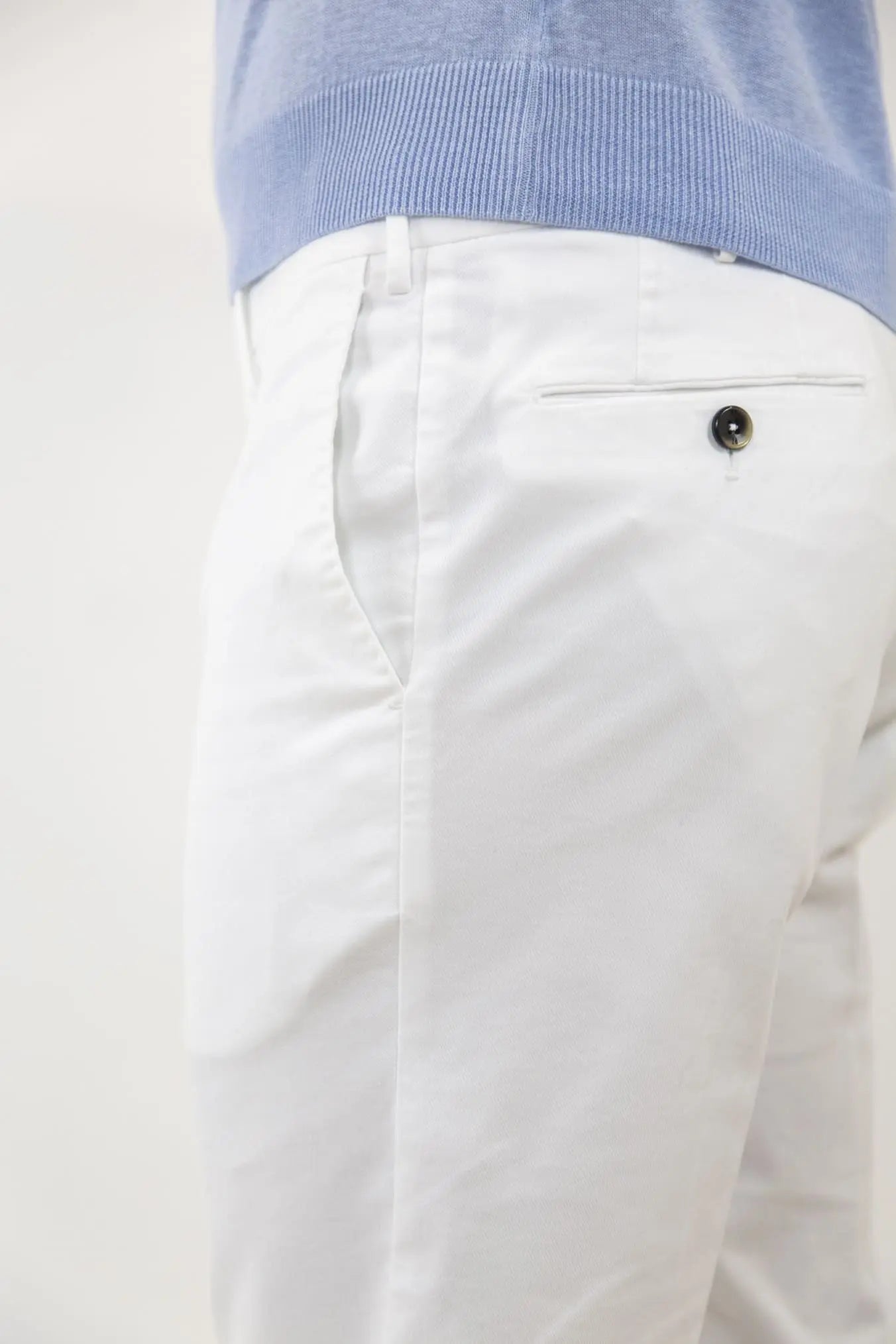 PT Pantaloni in Twill Cotone Lyocell Bianchi - Guarino Store