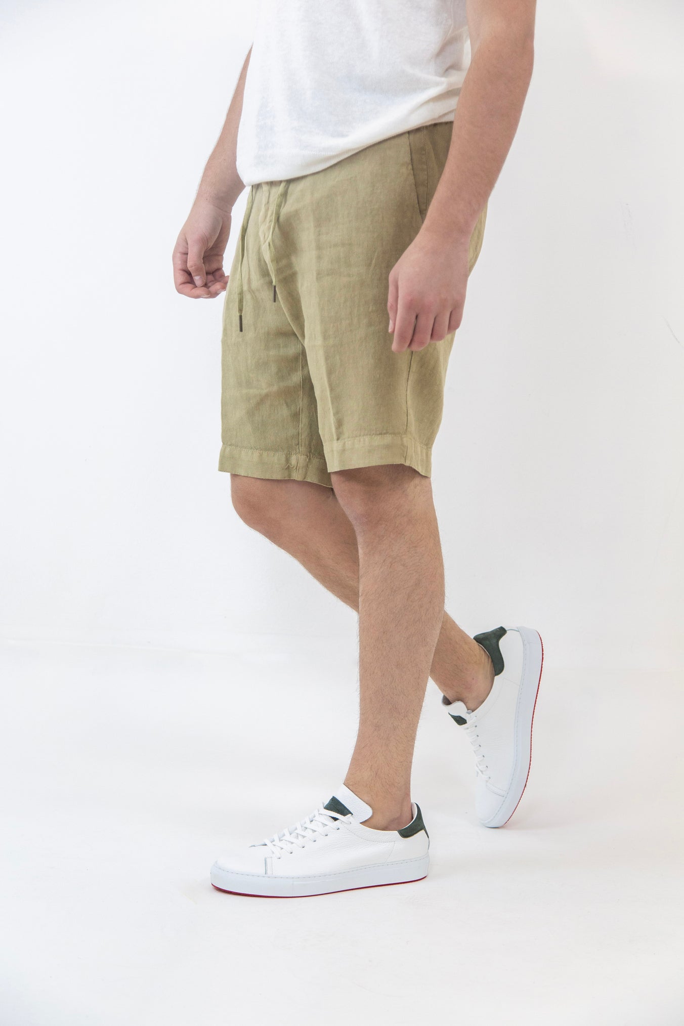 GUARINO Bermuda Shorts con Coulisse Lino Beige - Guarino Store