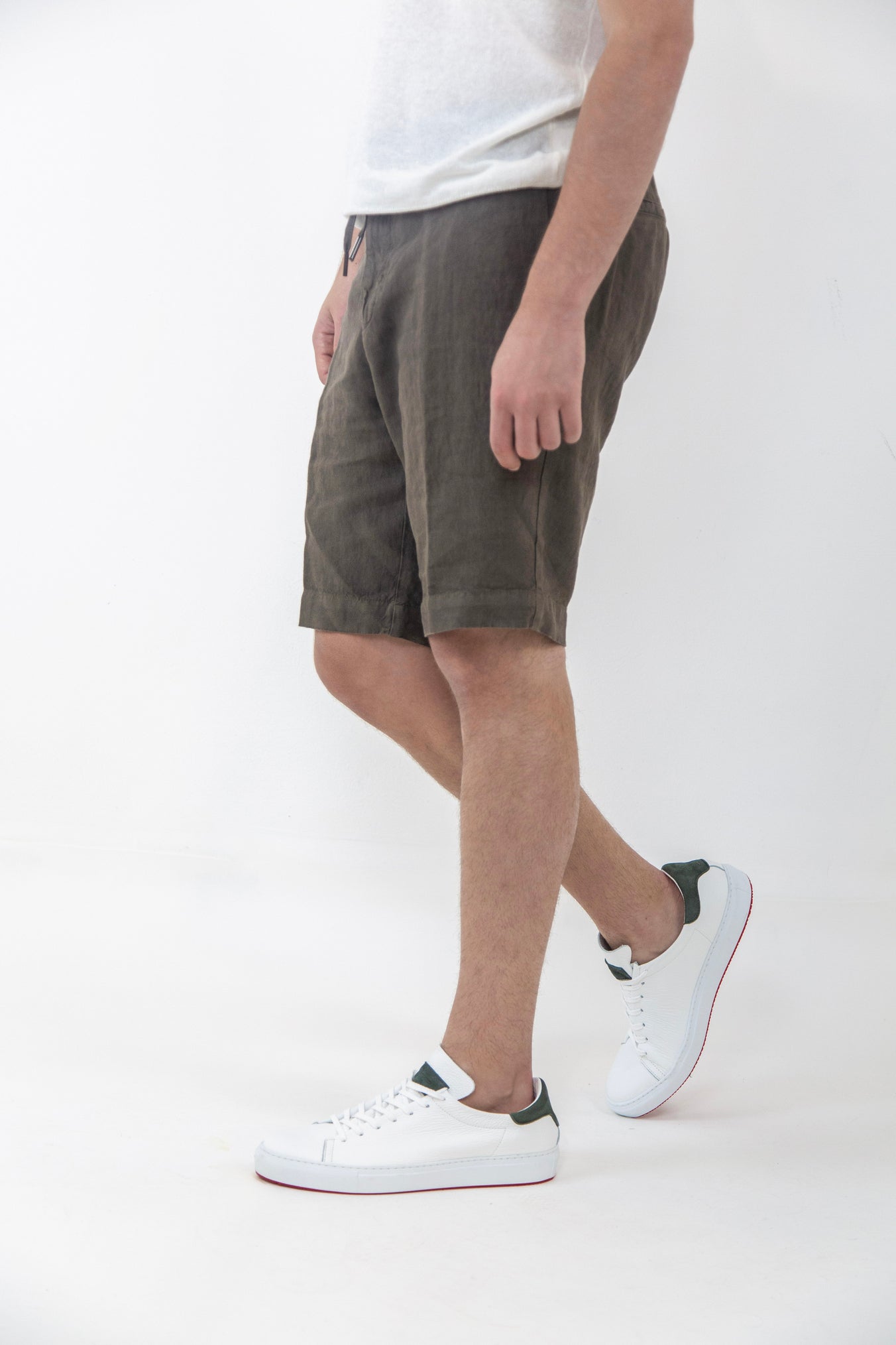 GUARINO Bermuda Shorts con Coulisse Lino Testa di Moro - Guarino Store