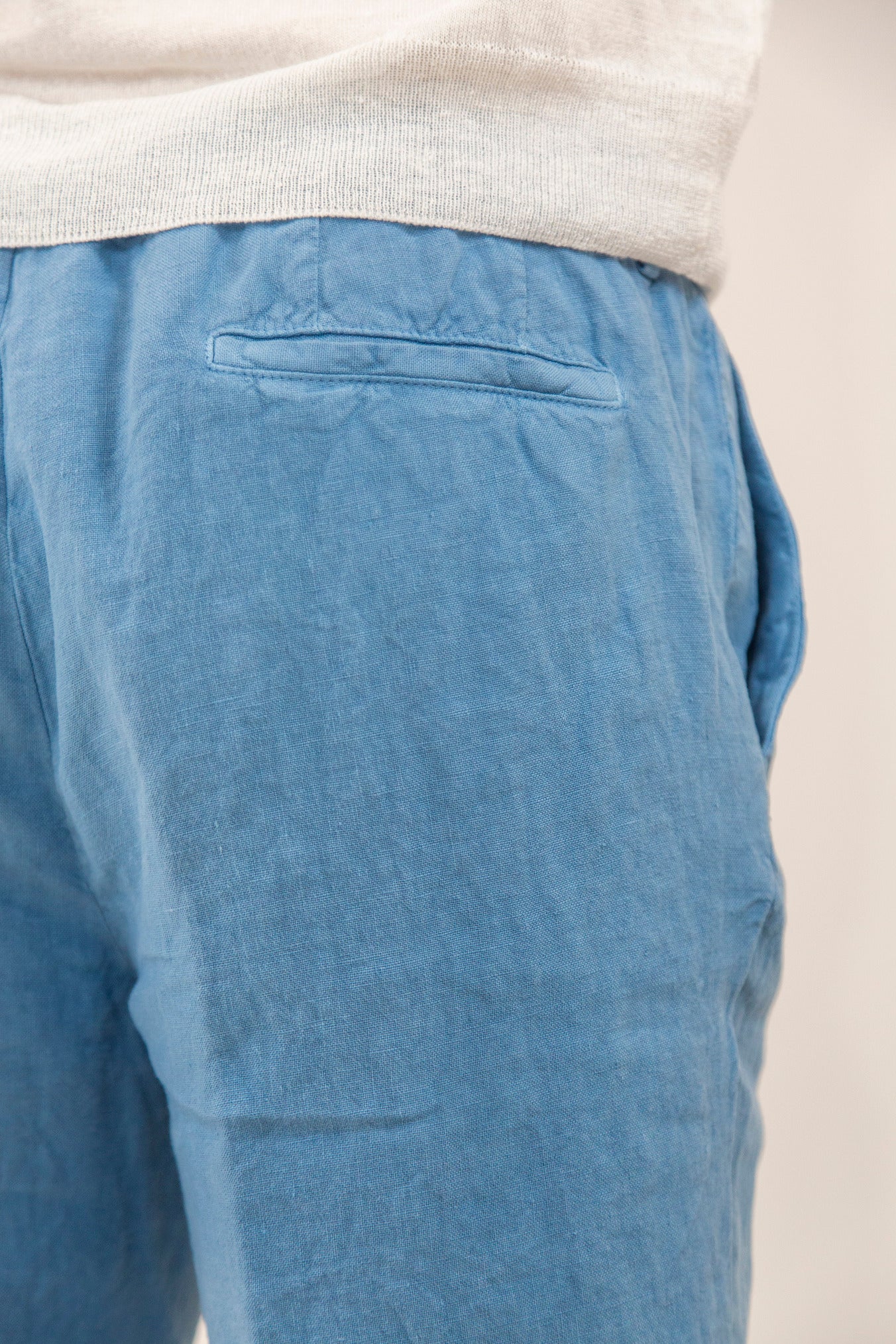 GUARINO Bermuda Shorts con Coulisse Lino Azzurro - Guarino Store