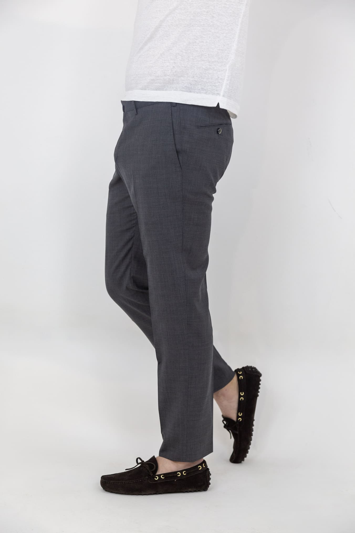 PT Pantaloni Fresco Lana Super 130' s Grigio Medio - Guarino Store