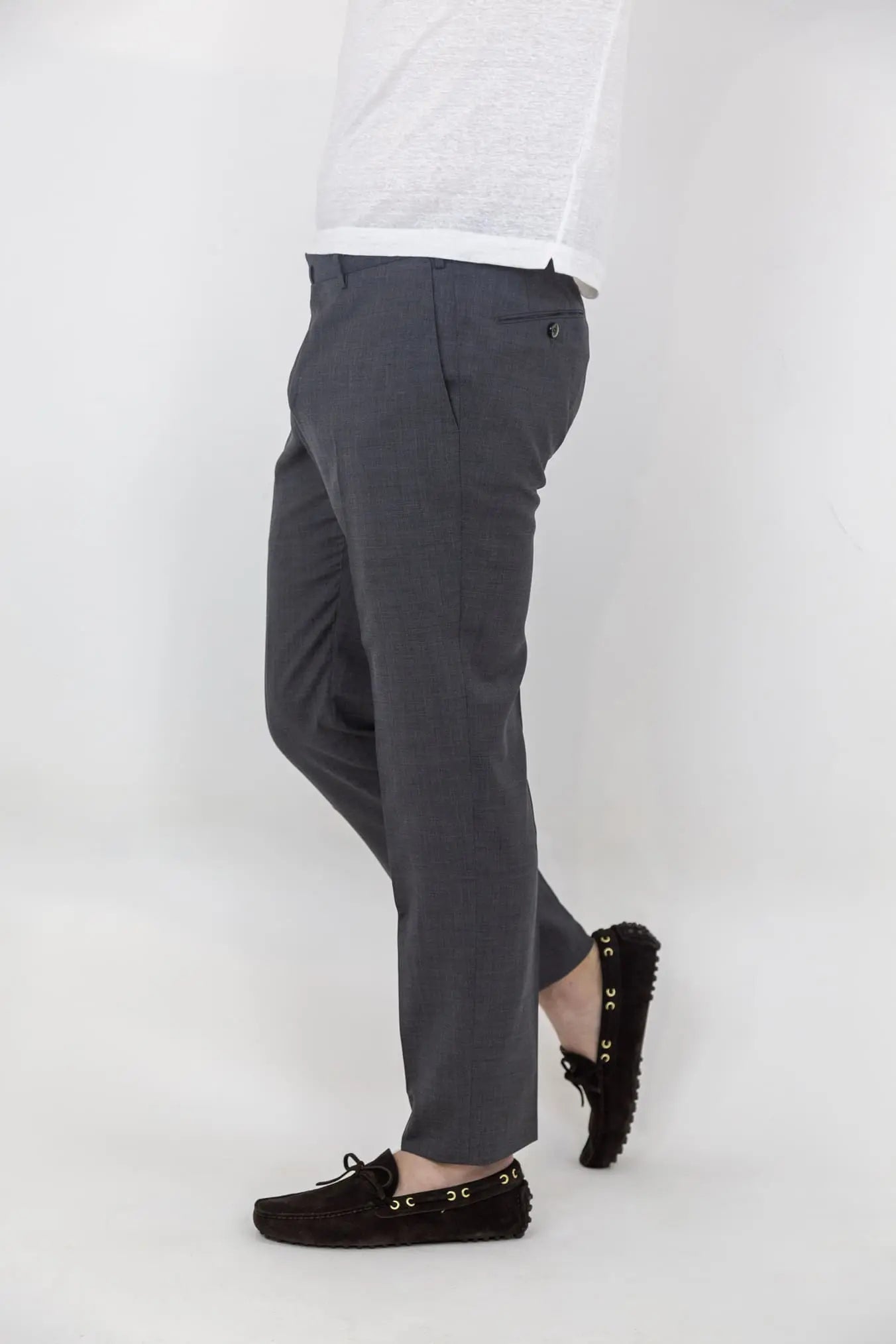 PT Pantaloni Fresco Lana Super 130' s Grigio Medio - Guarino Store