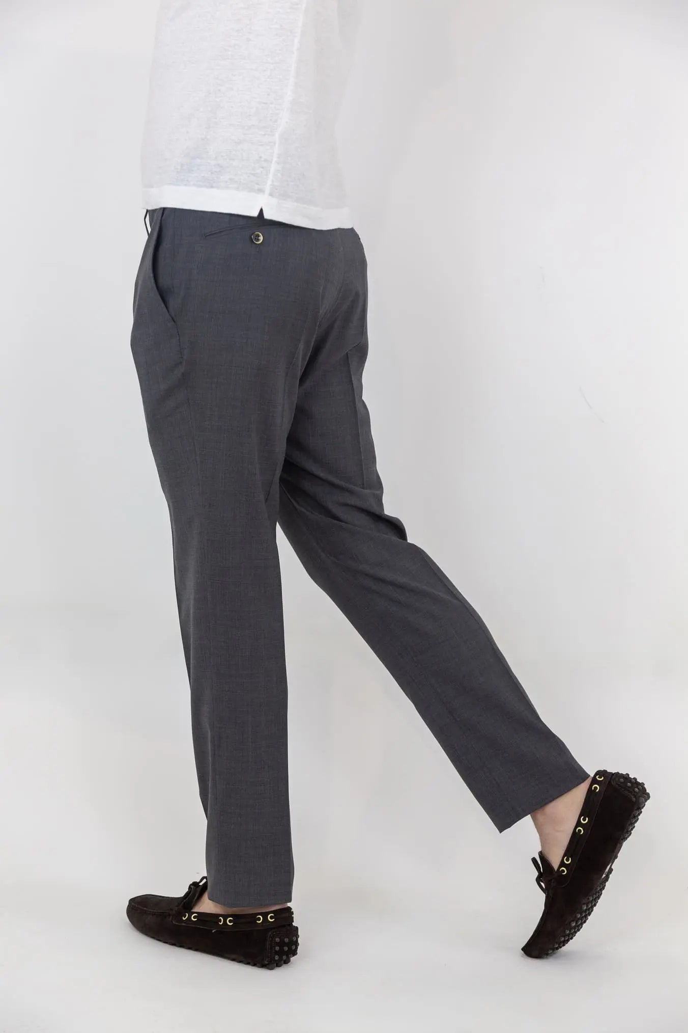 PT Pantaloni Fresco Lana Super 130' s Grigio Medio - Guarino Store