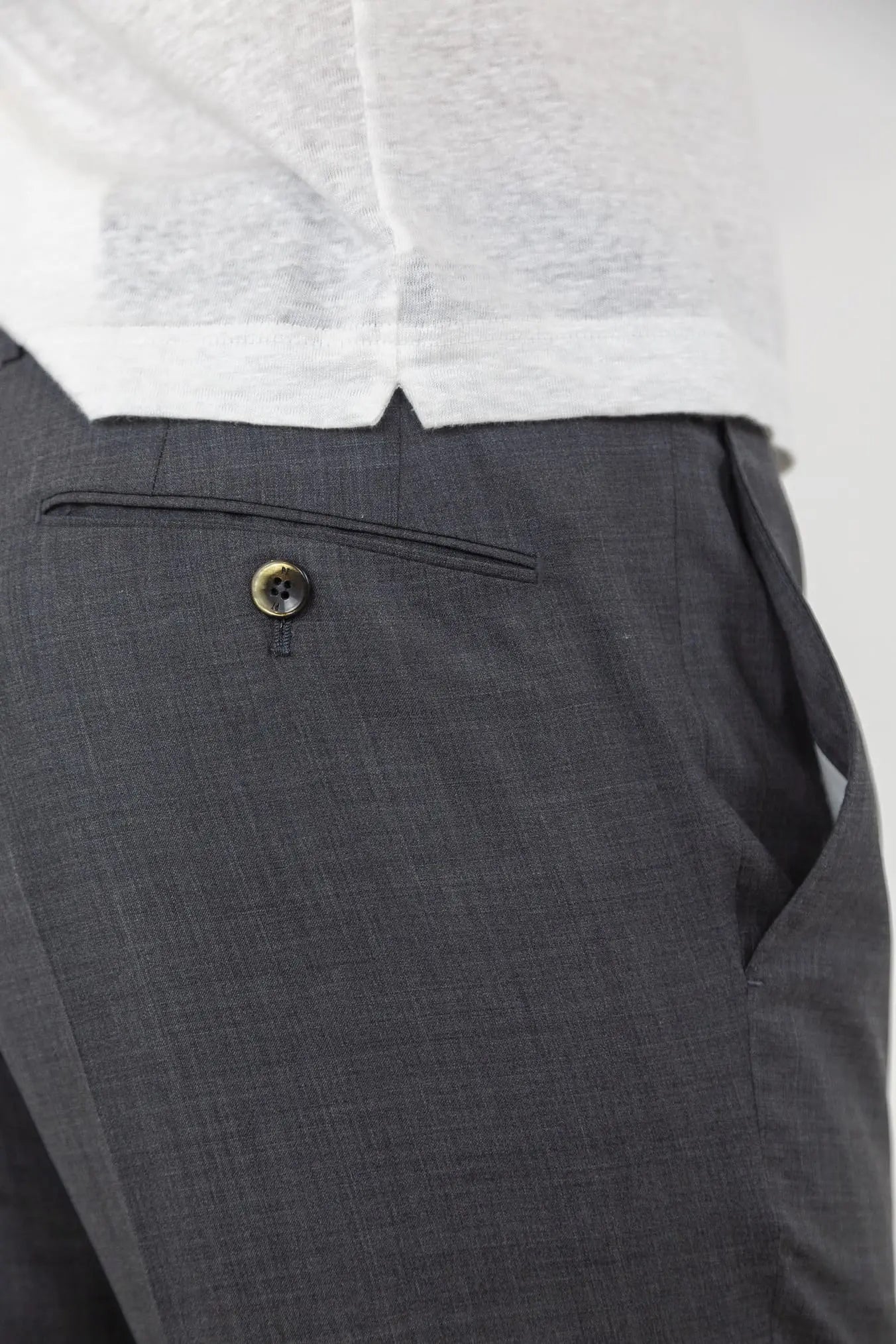 PT Pantaloni Fresco Lana Super 130' s Grigio Medio - Guarino Store