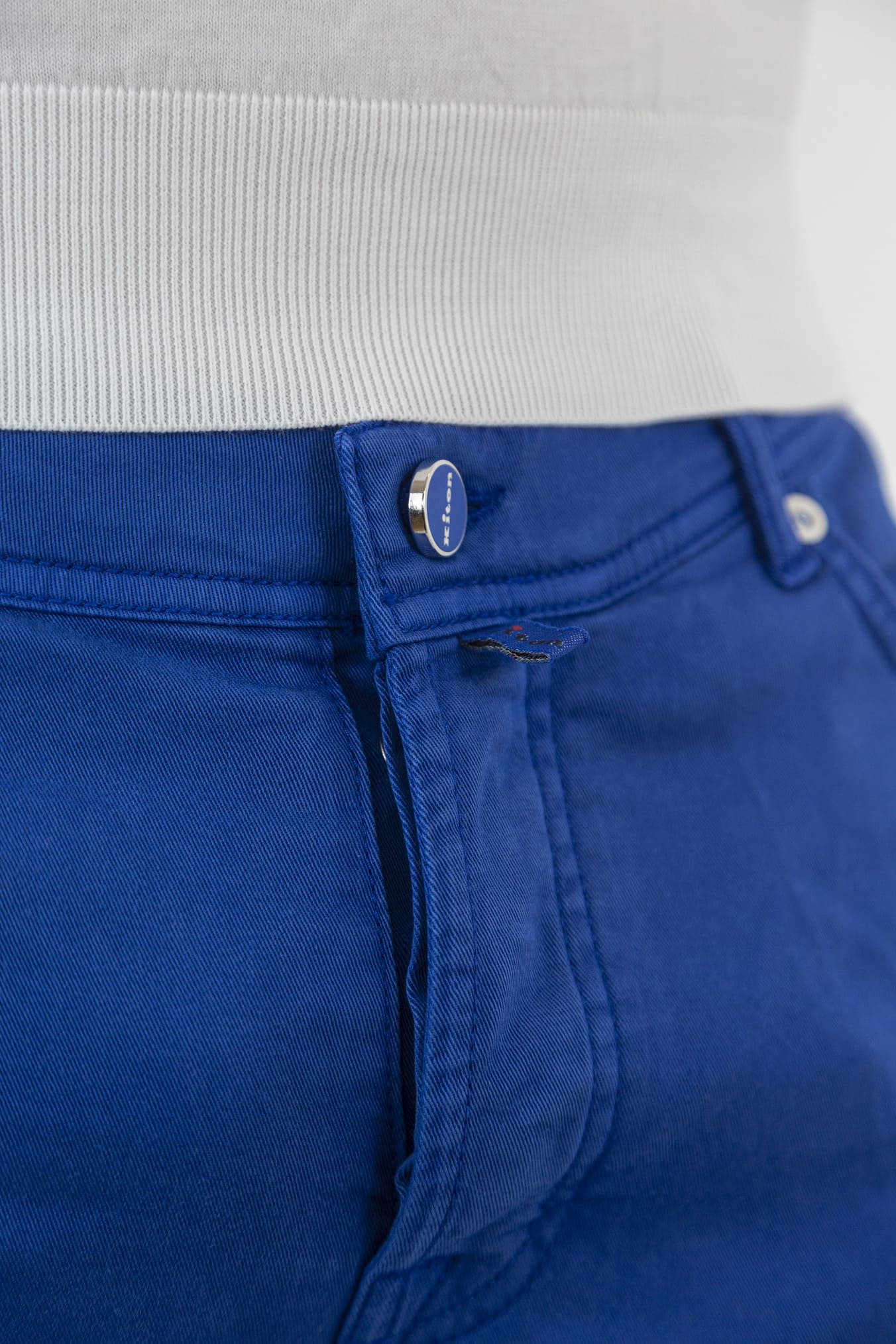 KITON Pantaloni 5 Tasche Lyocell Bluette - Guarino Store