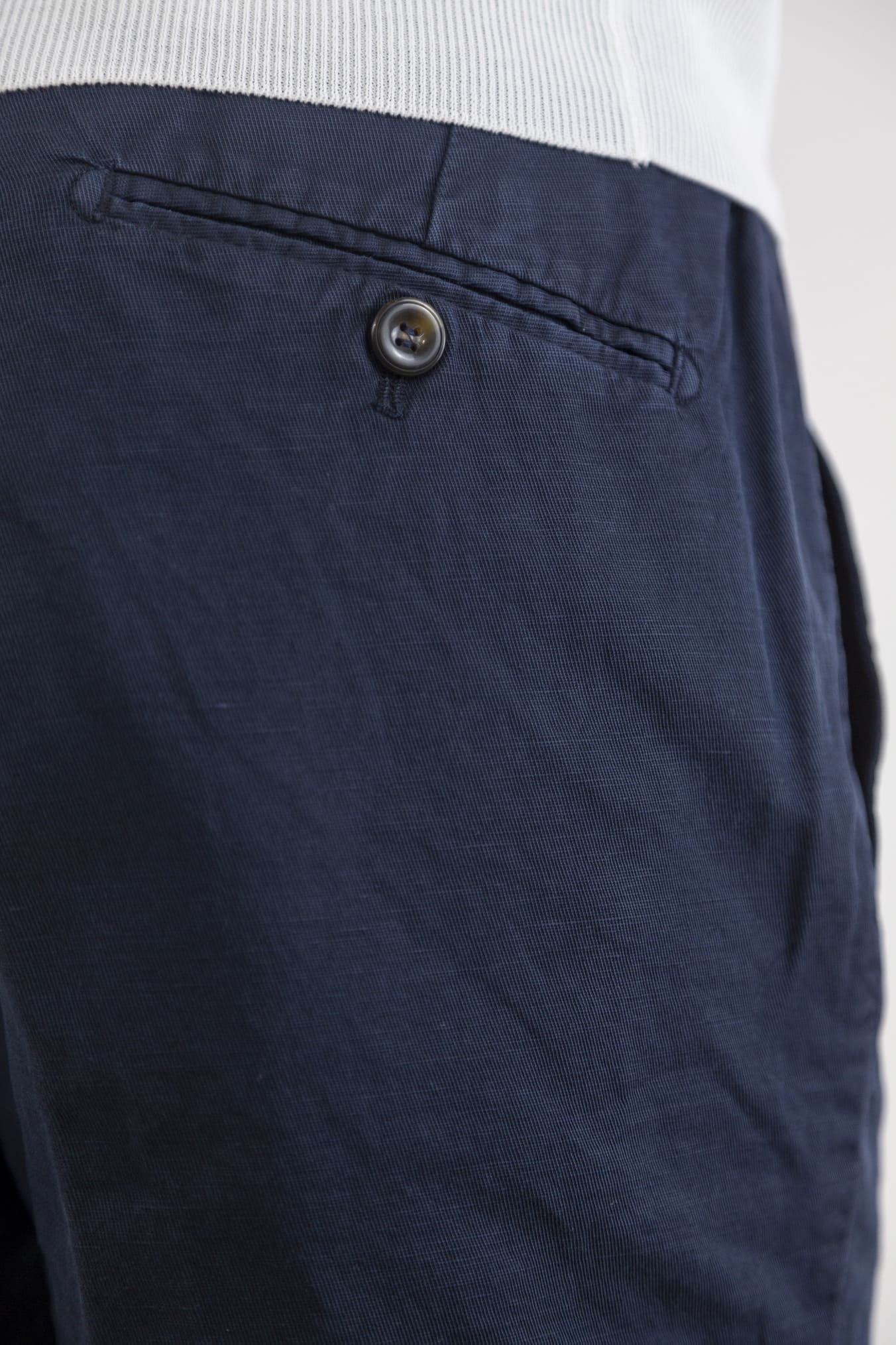 Bermuda con Coulisse in Cotone Lino Blu Navy - Guarino Store