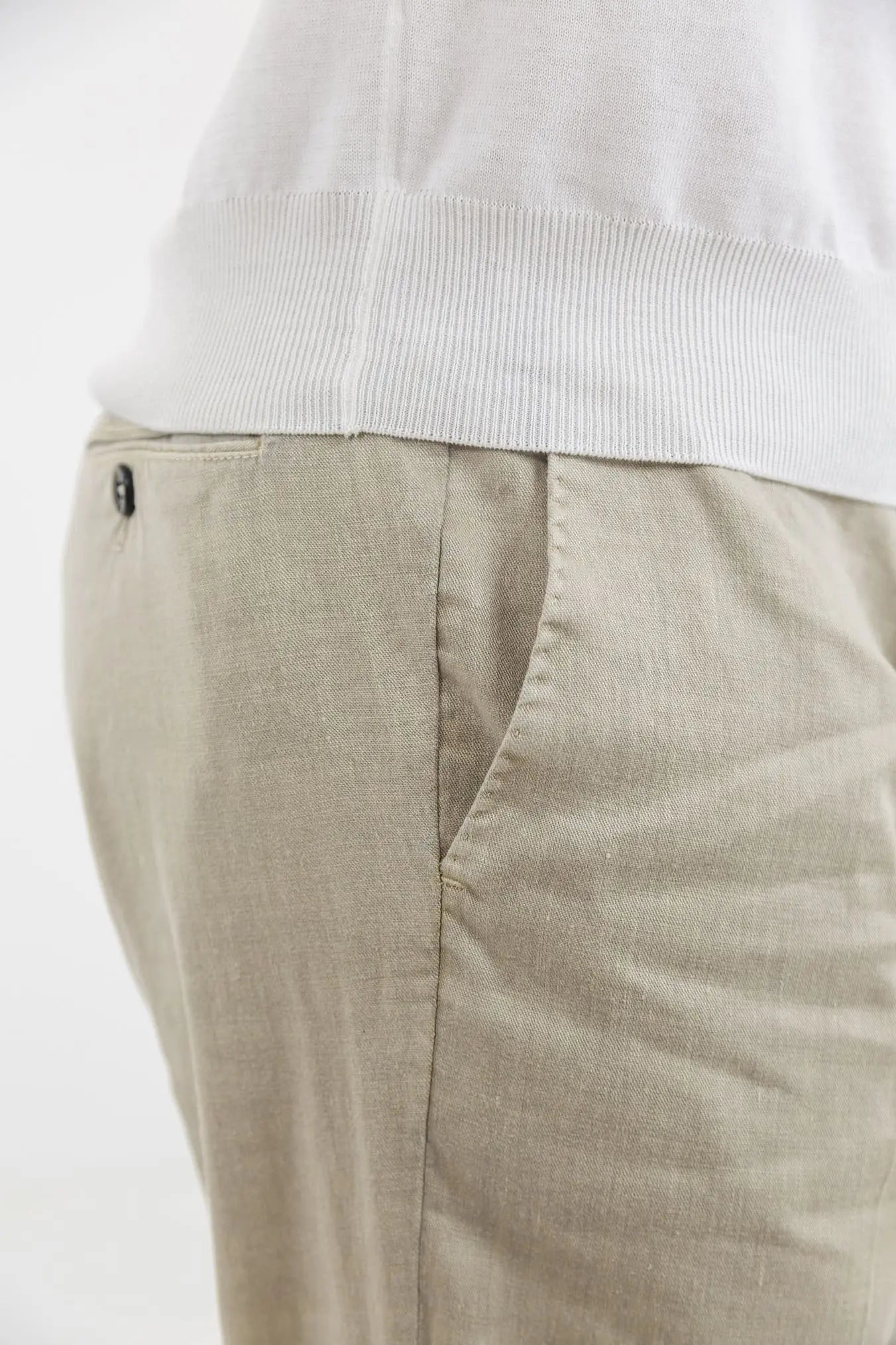 PT Pantaloni con Coulisse Removibile Lino e Cotone Beige - Guarino Store