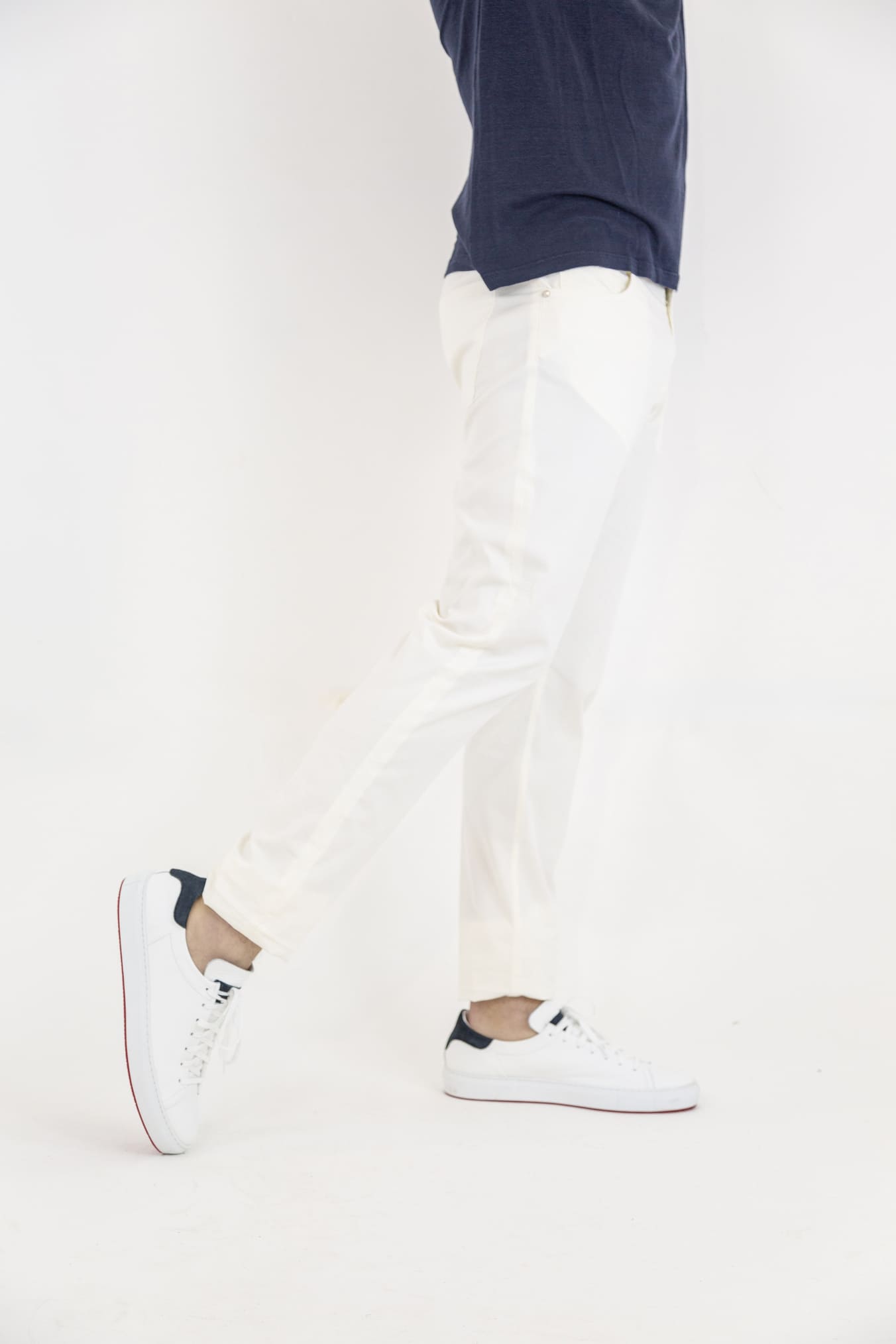 PESCAROLO Pantaloni 5 Tasche mod. Nerano Cotone Seta Bianco - Guarino Store