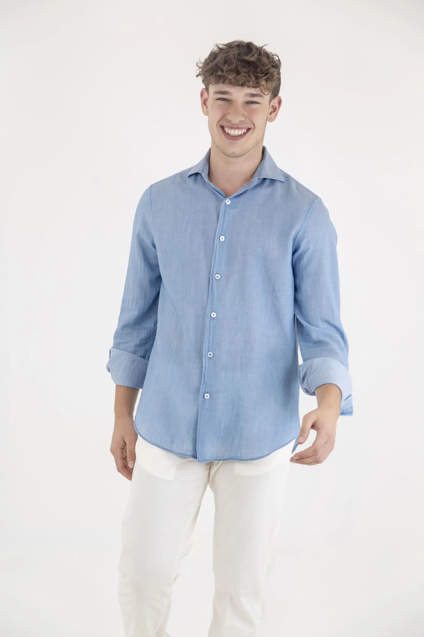 FEDELI Camicia Denim Ultra Light Sean - Guarino Store
