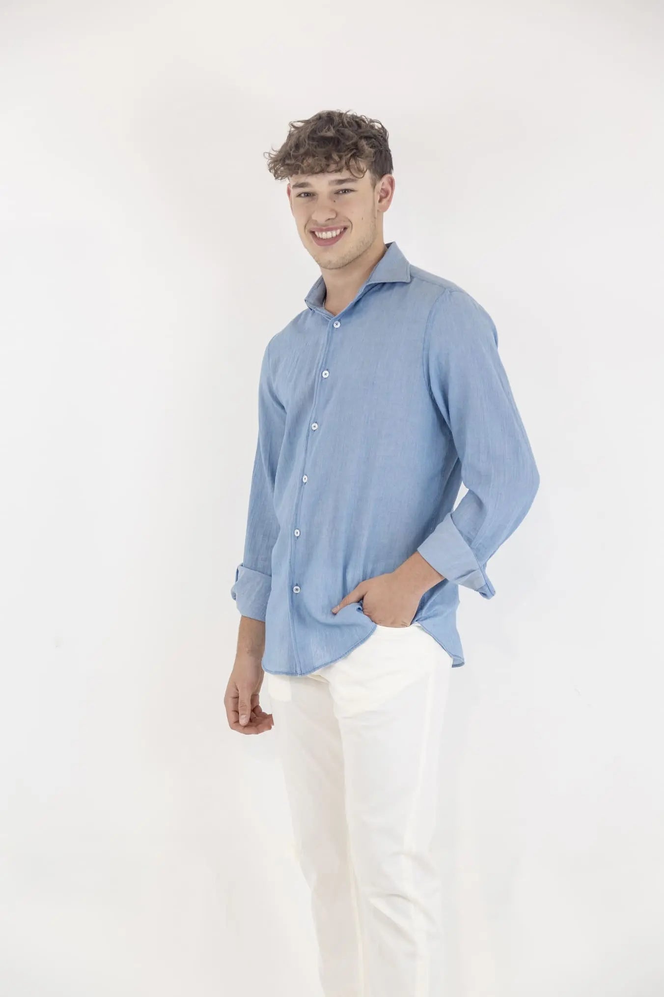 FEDELI Camicia Denim Ultra Light Sean - Guarino Store