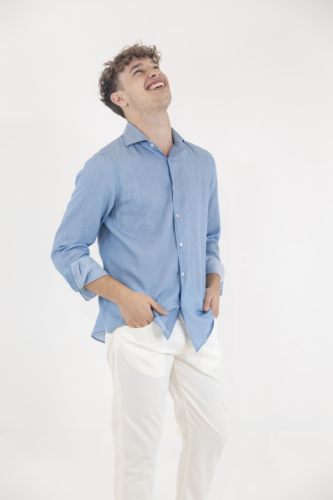 FEDELI Camicia Denim Ultra Light Sean