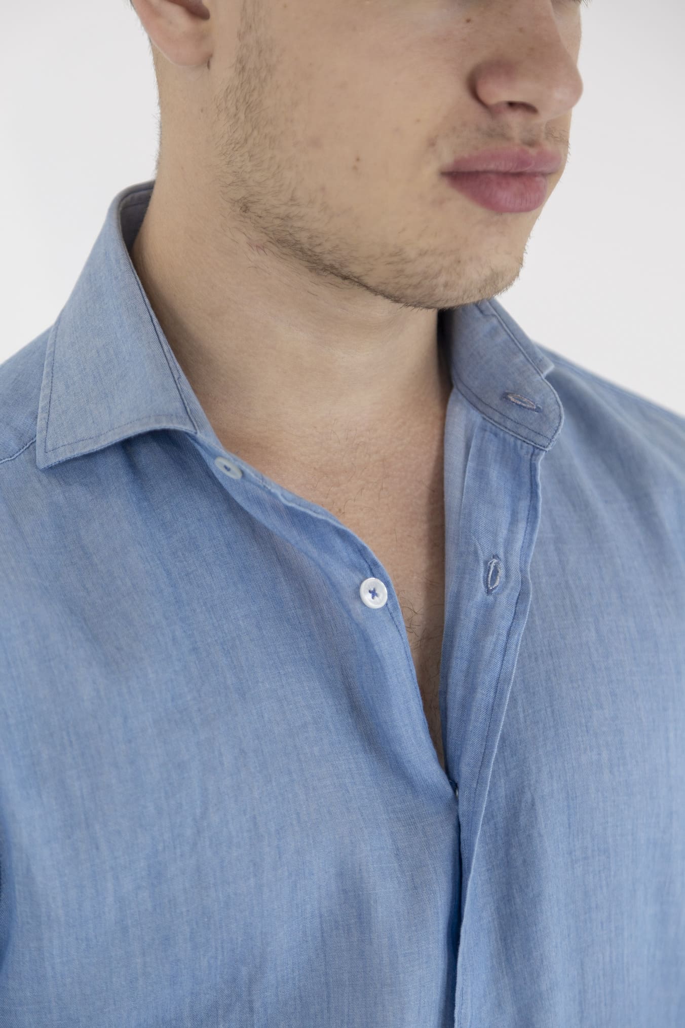 FEDELI Camicia Denim Ultra Light Sean - Guarino Store