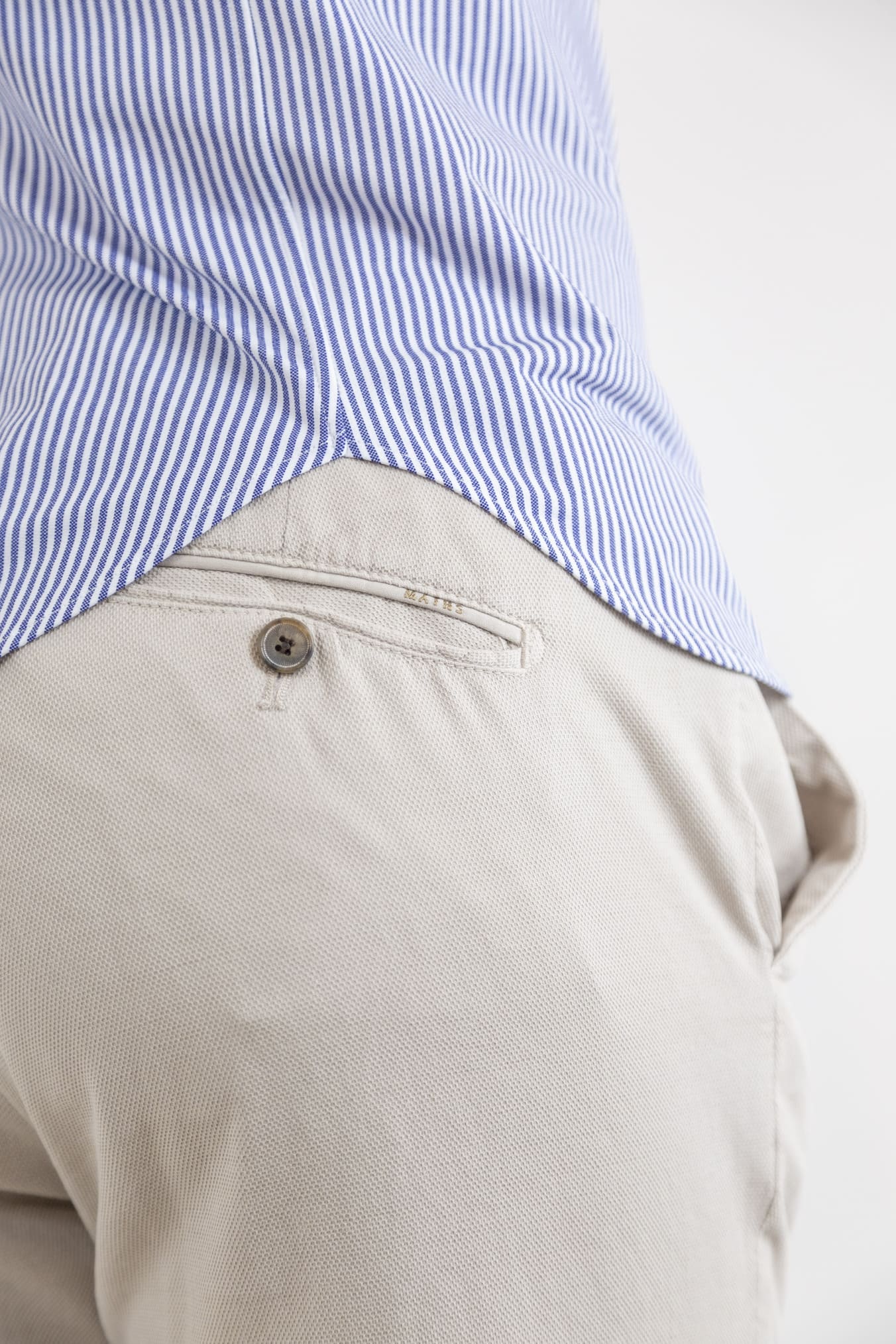 Pantaloni con Pinces Cotone Stretch Beige Chiaro - Guarino Store