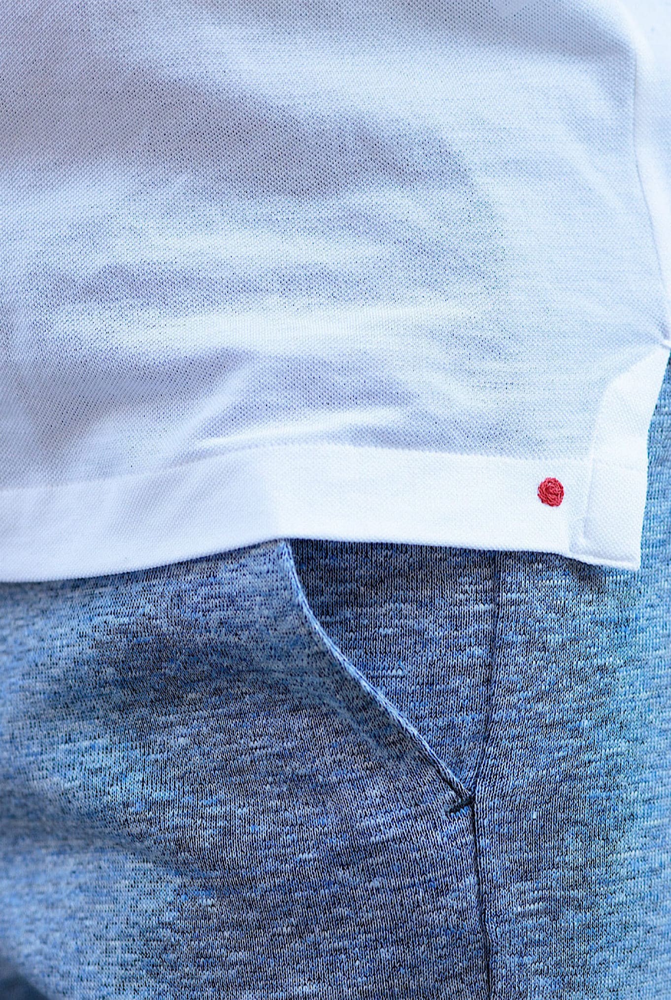 Polo Collo Coreano Manica Lunga Bianco - Guarino Store